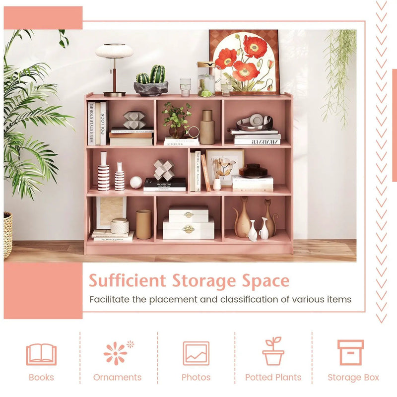 3-Tier Open Bookcase with 8 Cube Storage Shelves by DirectDeals