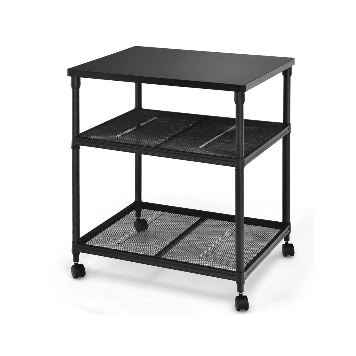3 Tier Printer Stand Rolling Fax Cart with Adjustable Shelf and Swivel Wheels, photo 9 of 15