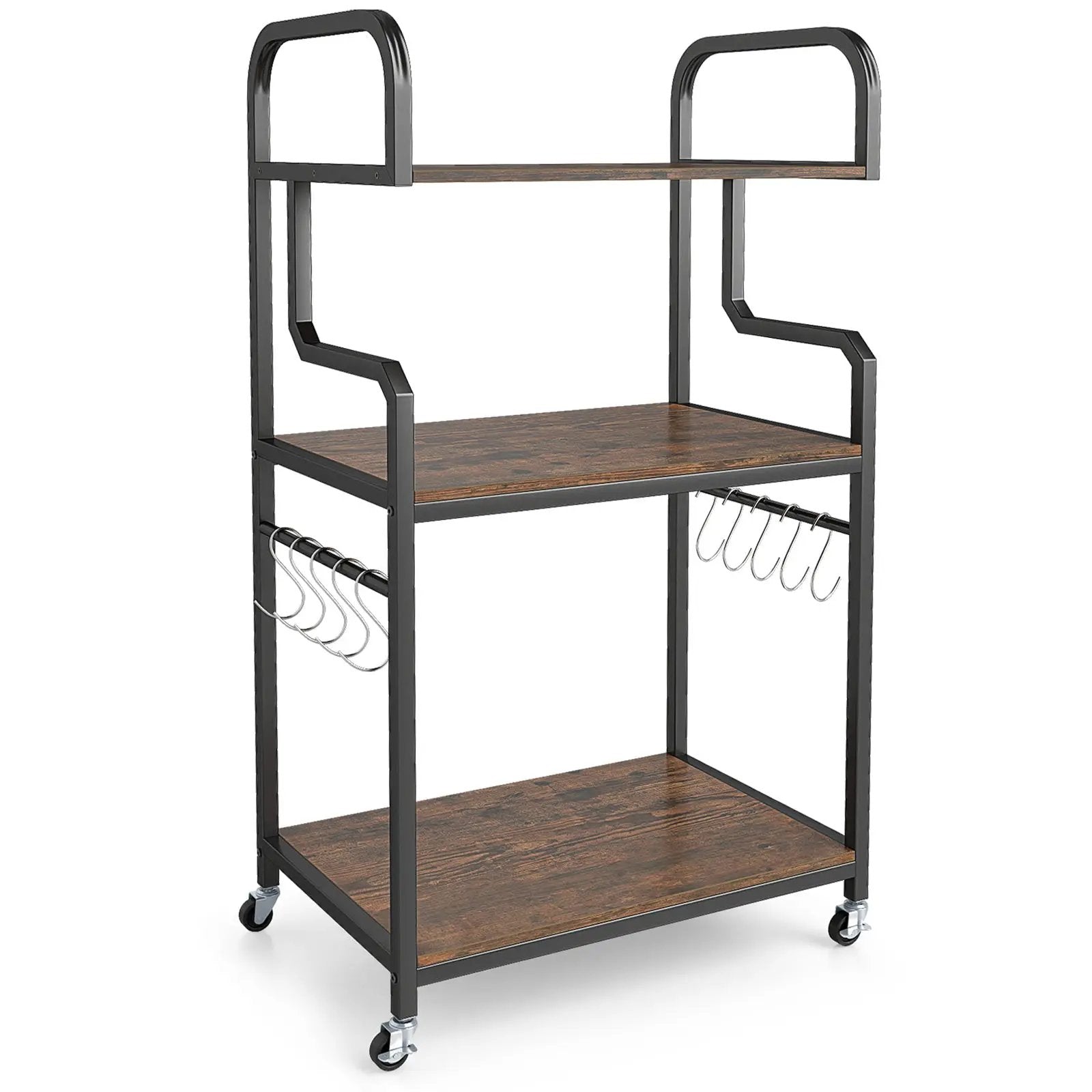 3-Tier Rolling Printer Stand Home Office Large Printer Cart with Storage Shelves by DirectDeals