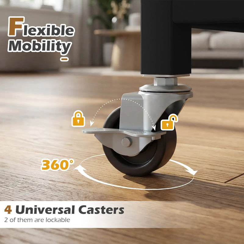 3-Tier Rolling Printer Stand Home Office Large Printer Cart with Storage Shelves by DirectDeals