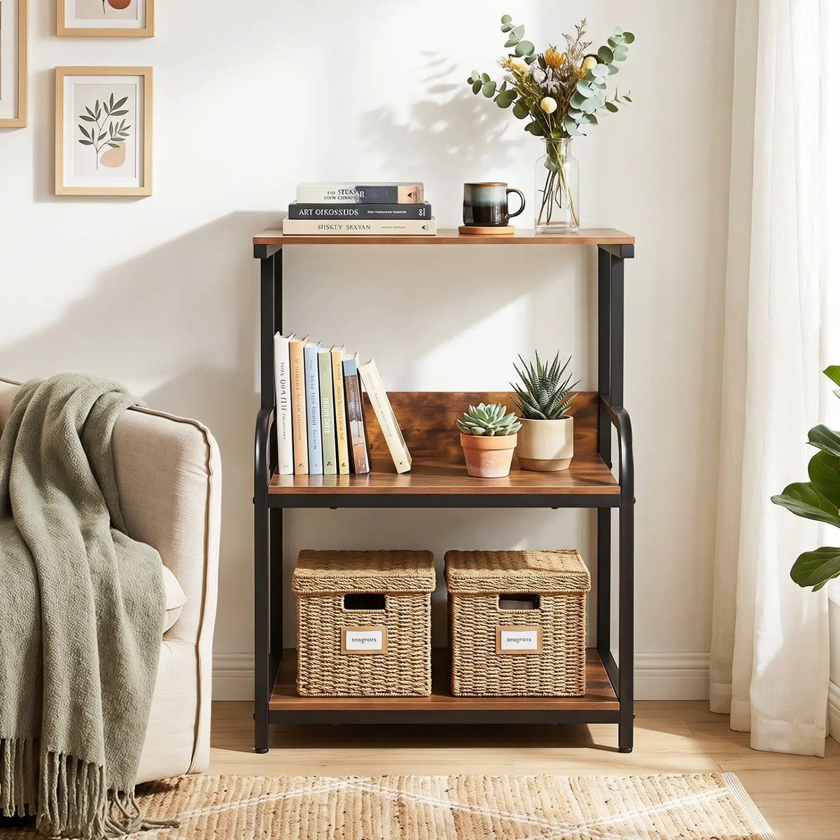 3-Tier Rolling Printer Stand with Adjustable Shelf, photo 2 of 24
