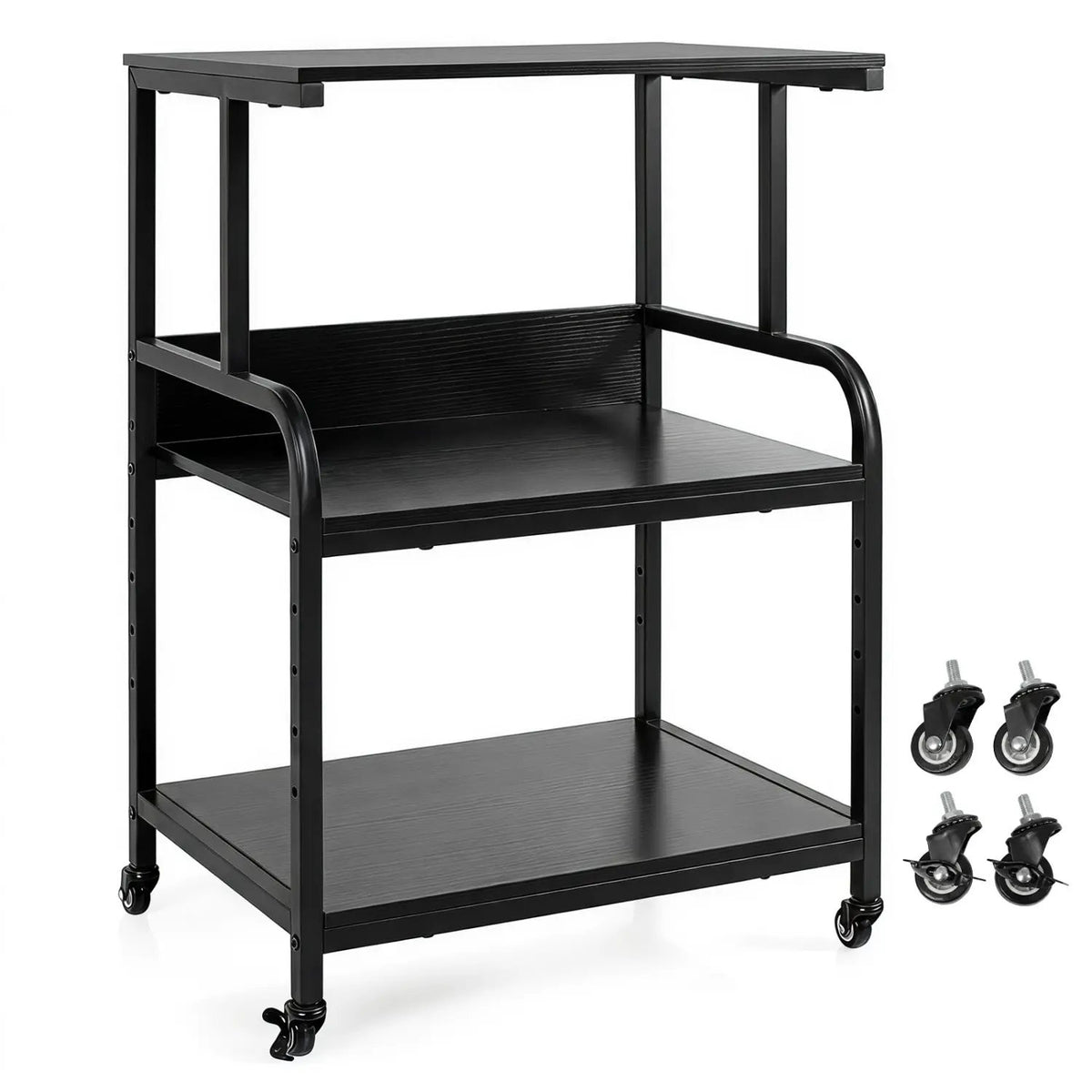 3-Tier Rolling Printer Stand with Adjustable Shelf, photo 11 of 24