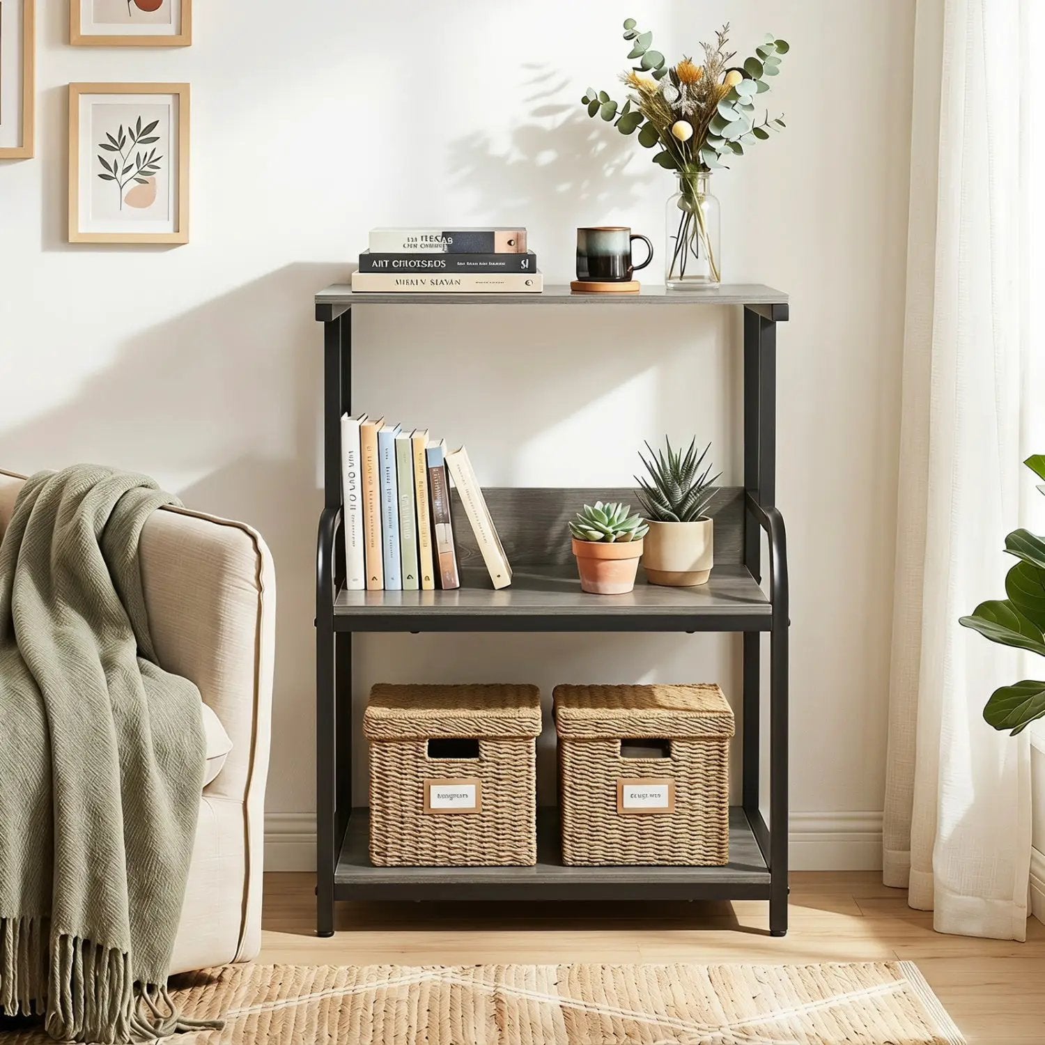 3-Tier Rolling Printer Stand with Adjustable Shelf by DirectDeals
