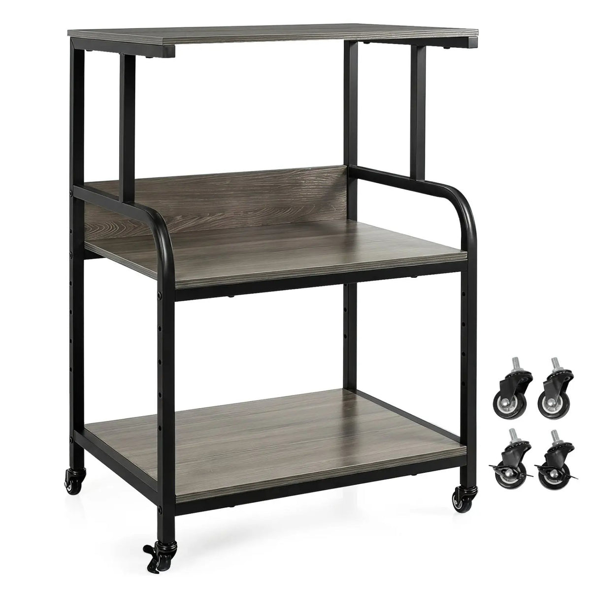 3-Tier Rolling Printer Stand with Adjustable Shelf, photo 19 of 24
