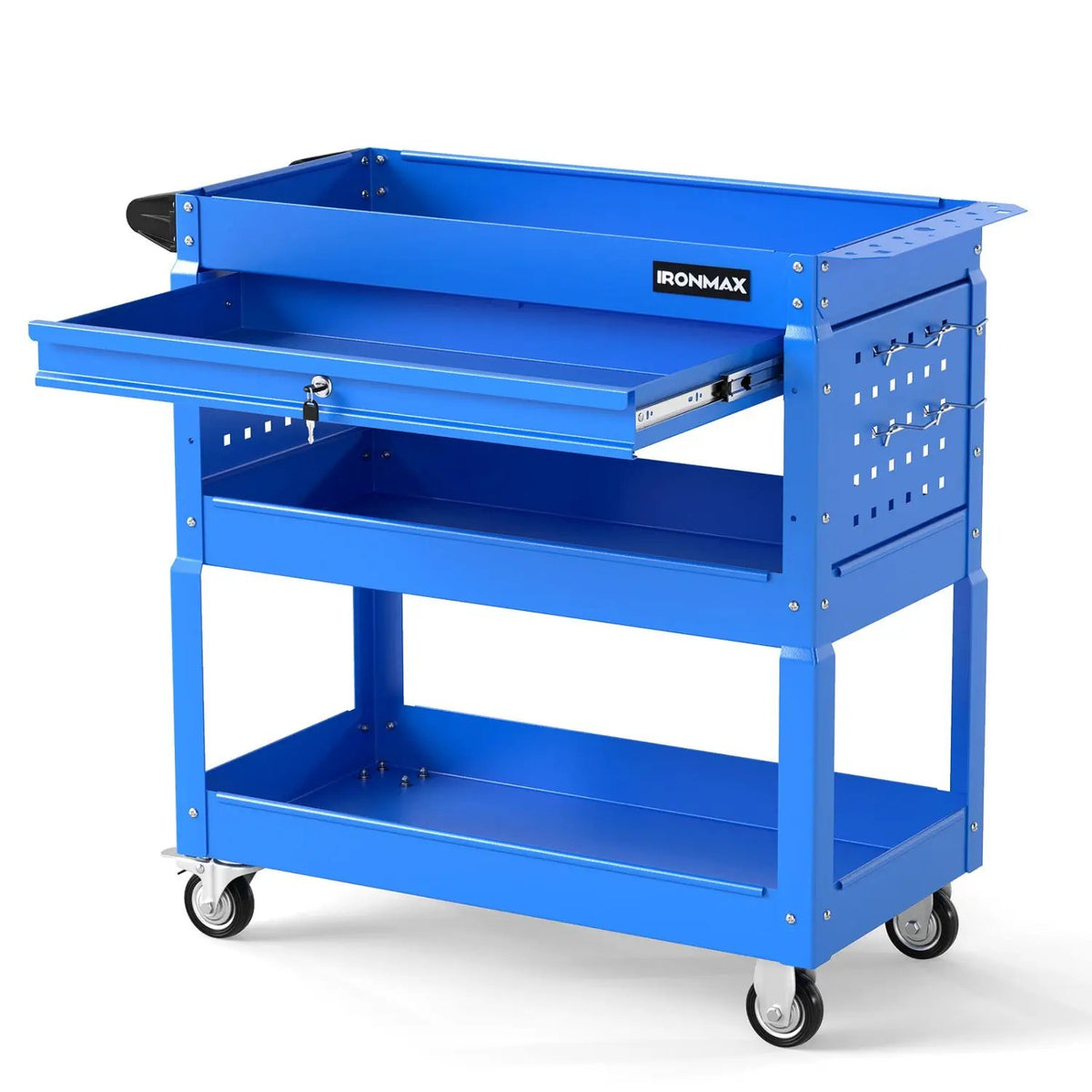 3-Tier Rolling Tool Cart with Lockable Drawer, photo 19 of 24