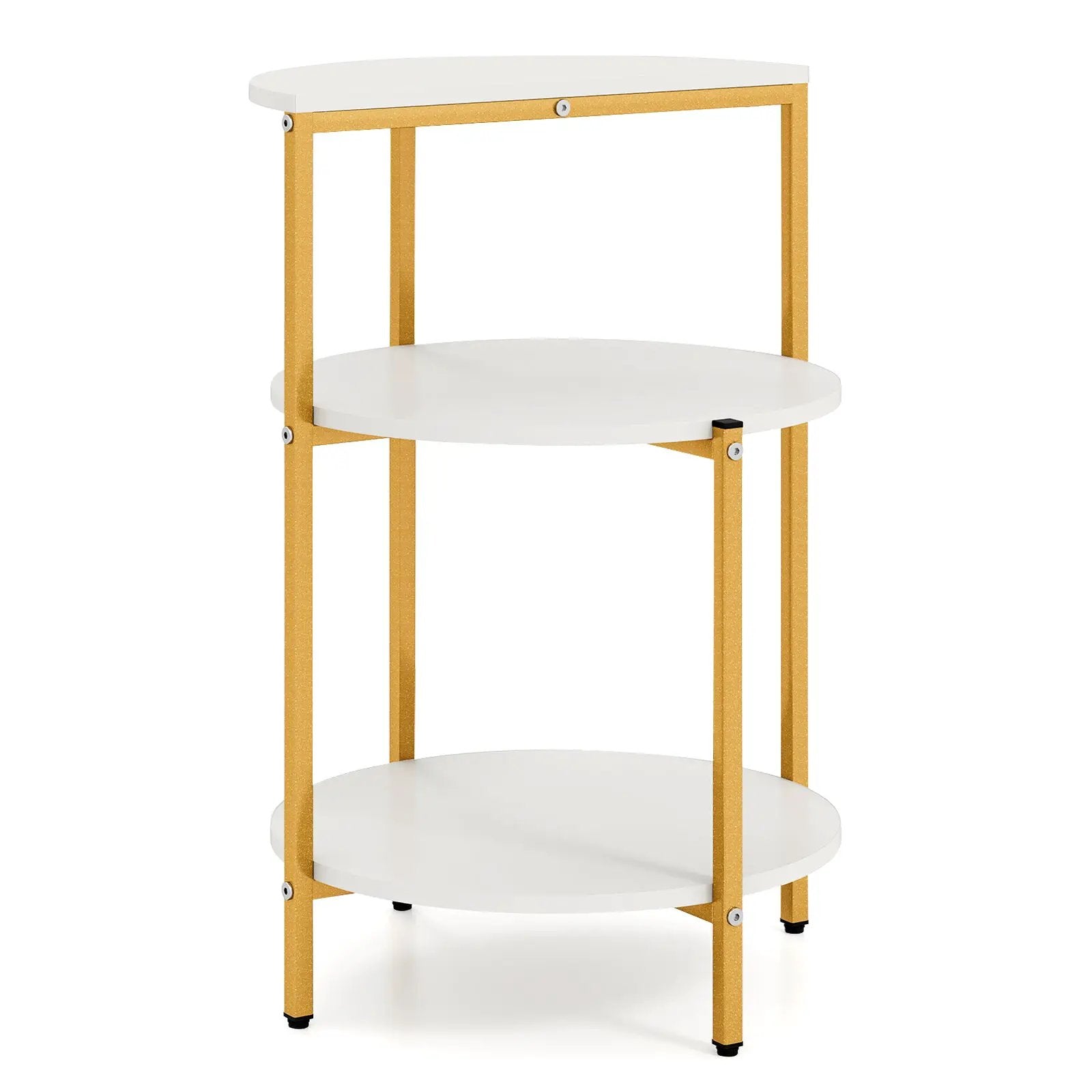 3-Tier Round End Table for Small Space and Bedroom Room by DirectDeals