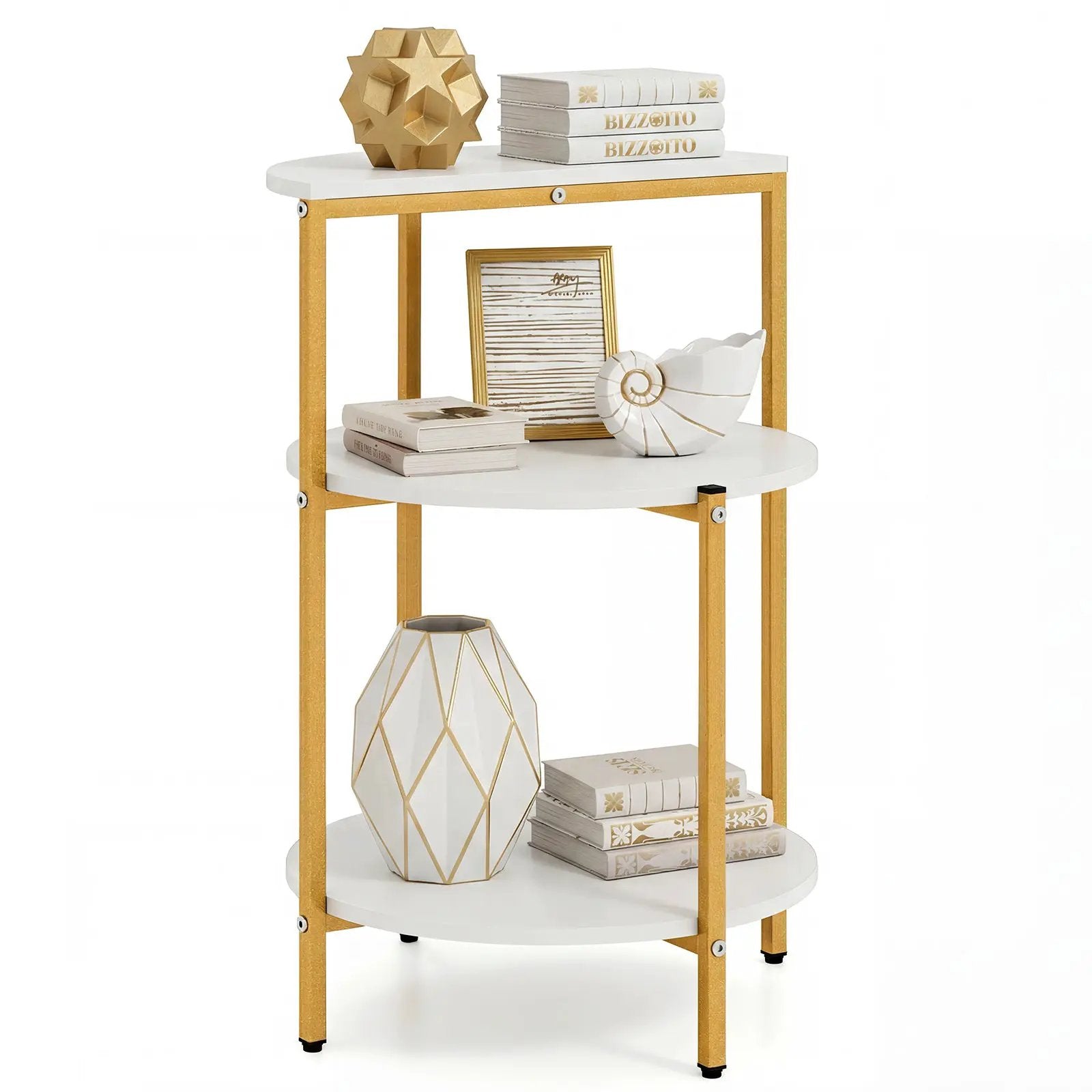 3-Tier Round End Table for Small Space and Bedroom Room by DirectDeals