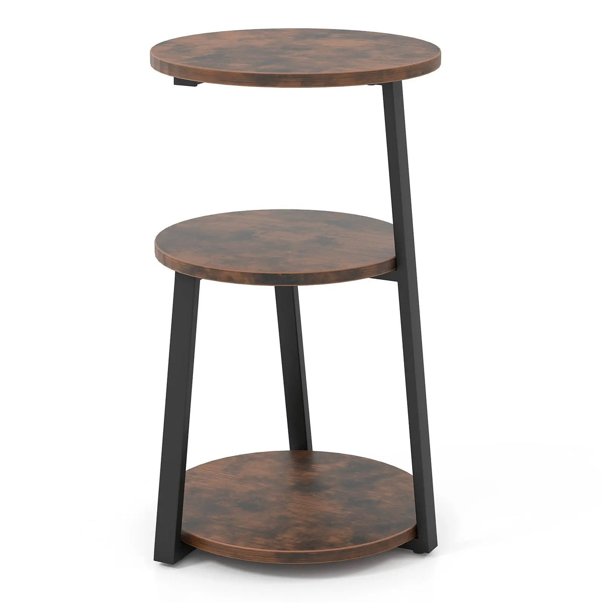 3-Tier Accent Round Side Table with Metal Frame, photo 9 of 9