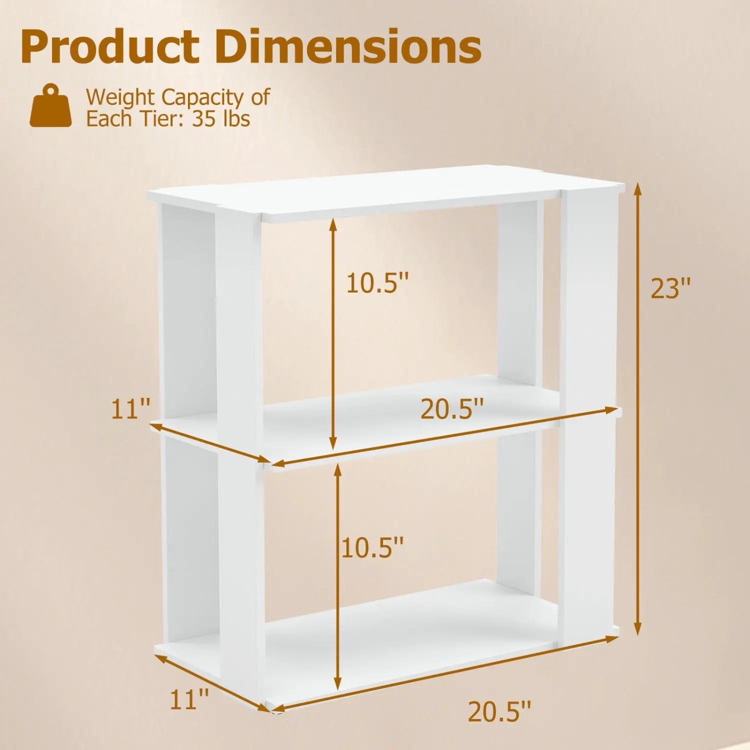 3-Tier Stackable Shoe Rack Set of 2 - White by DirectDeals