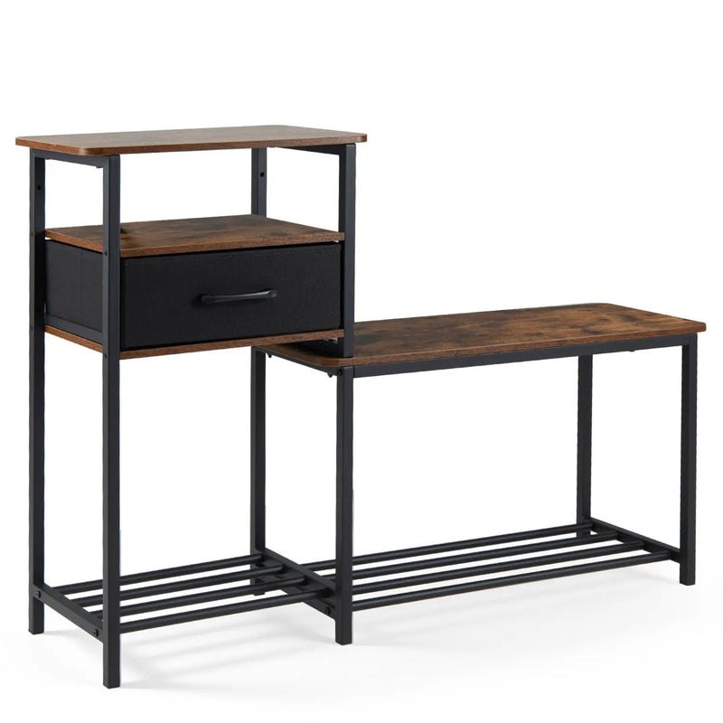 3-Tier Shoe Storage Bench with Drawer and Metal Frame by DirectDeals
