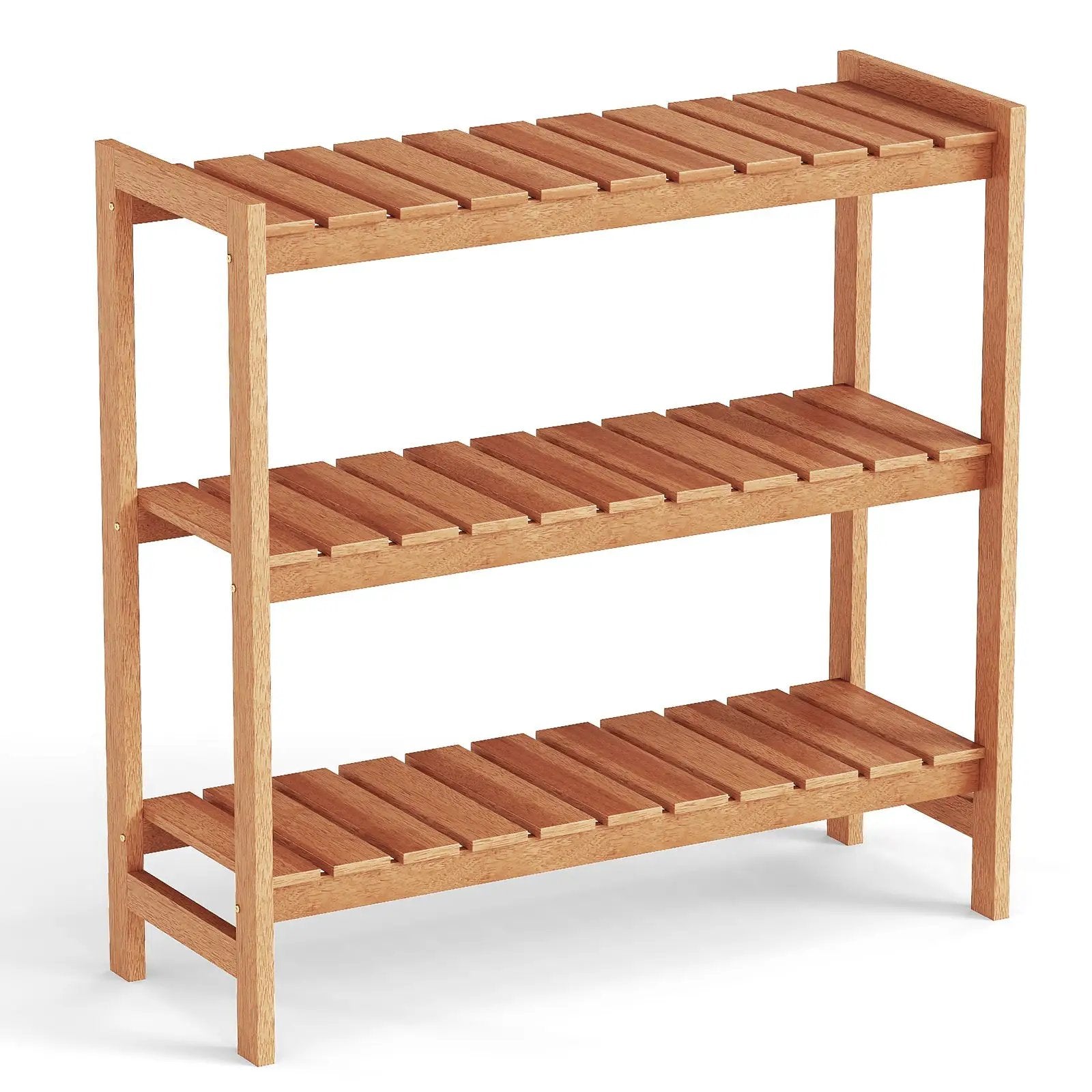 3-Tier Solid Wood Plant Stand with Slatted Shelves by DirectDeals