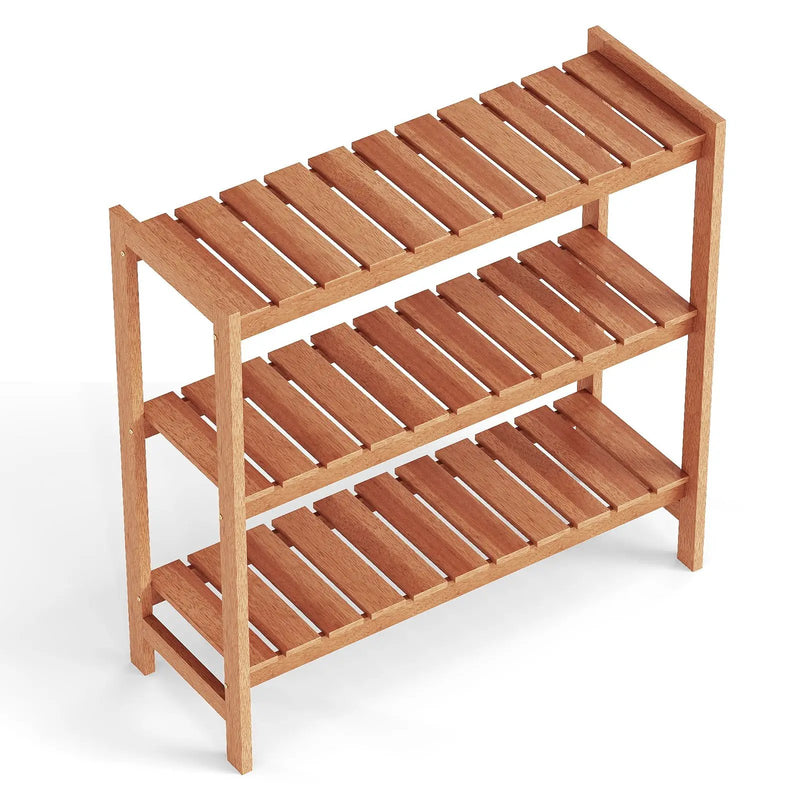 3-Tier Solid Wood Plant Stand with Slatted Shelves by DirectDeals
