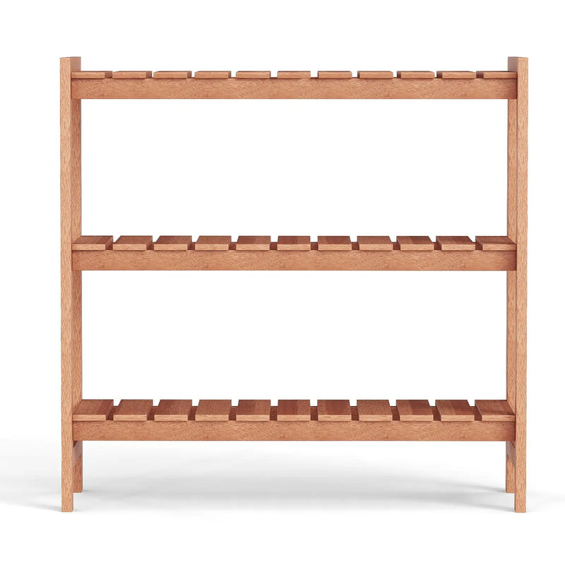 3-Tier Solid Wood Plant Stand with Slatted Shelves by DirectDeals