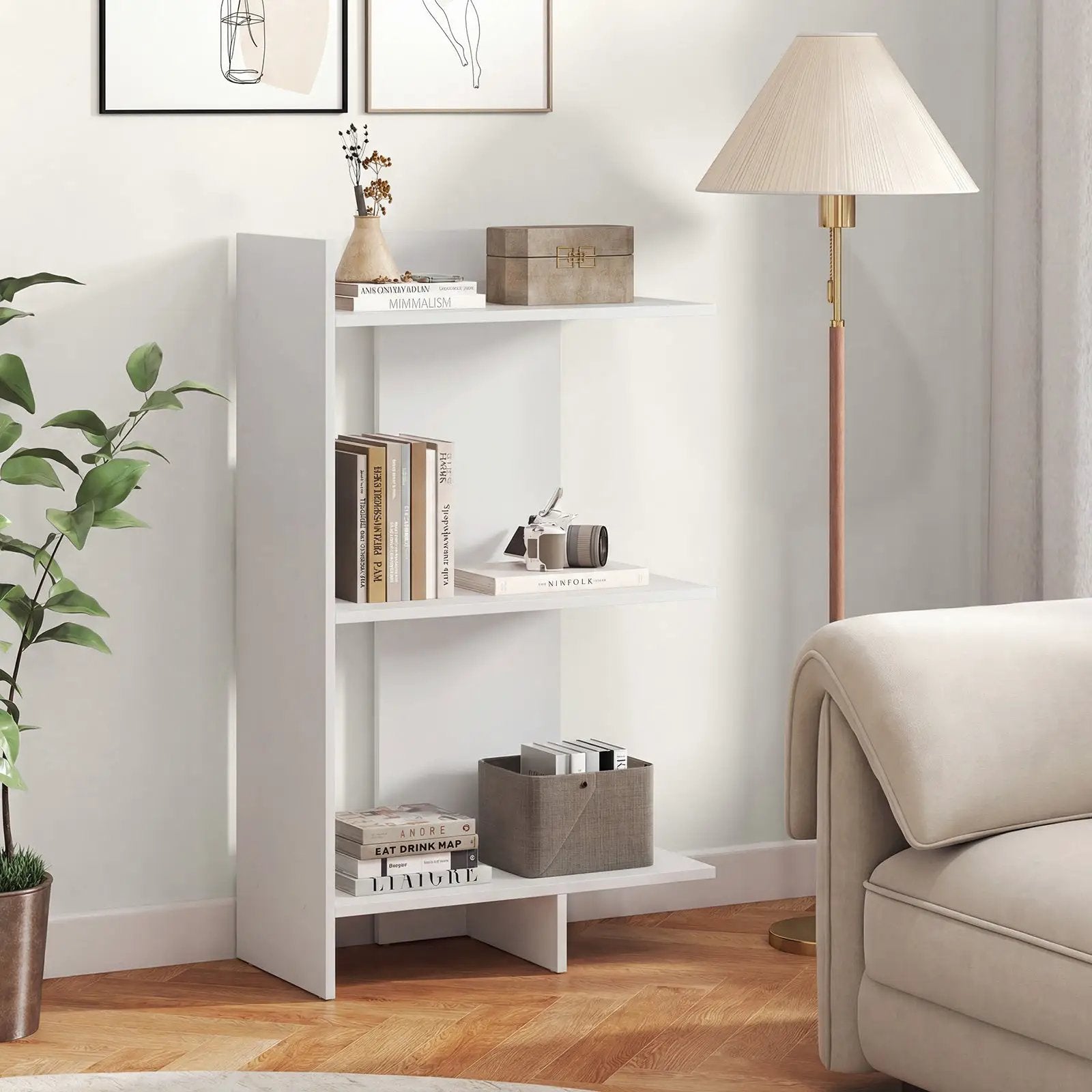 3 Tier Wooden Bookshelf with Anti-Tipping Kit by DirectDeals
