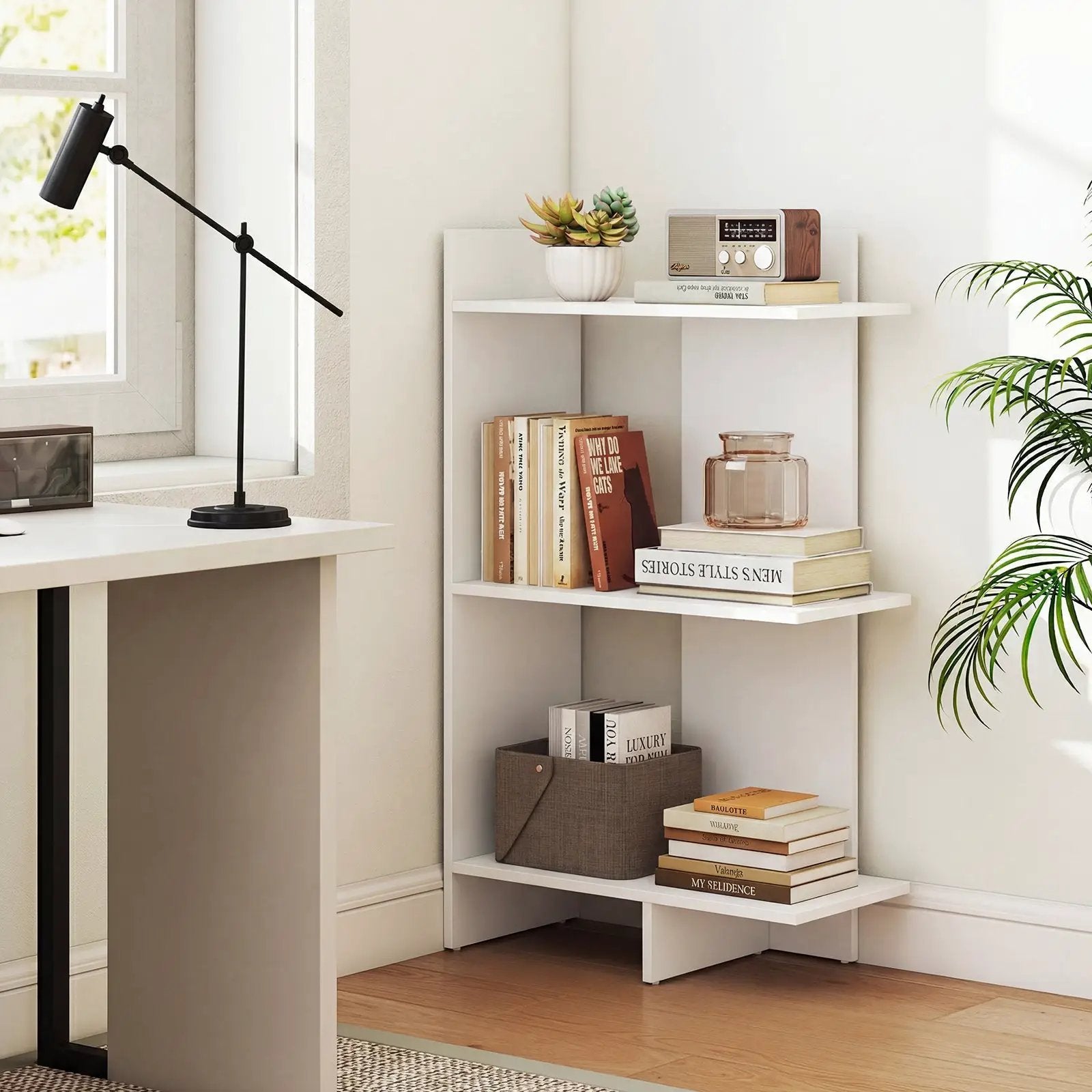 3 Tier Wooden Bookshelf with Anti-Tipping Kit by DirectDeals
