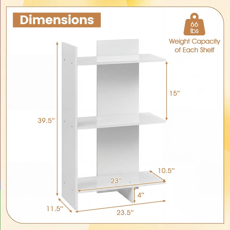 3 Tier Wooden Bookshelf with Anti-Tipping Kit by DirectDeals