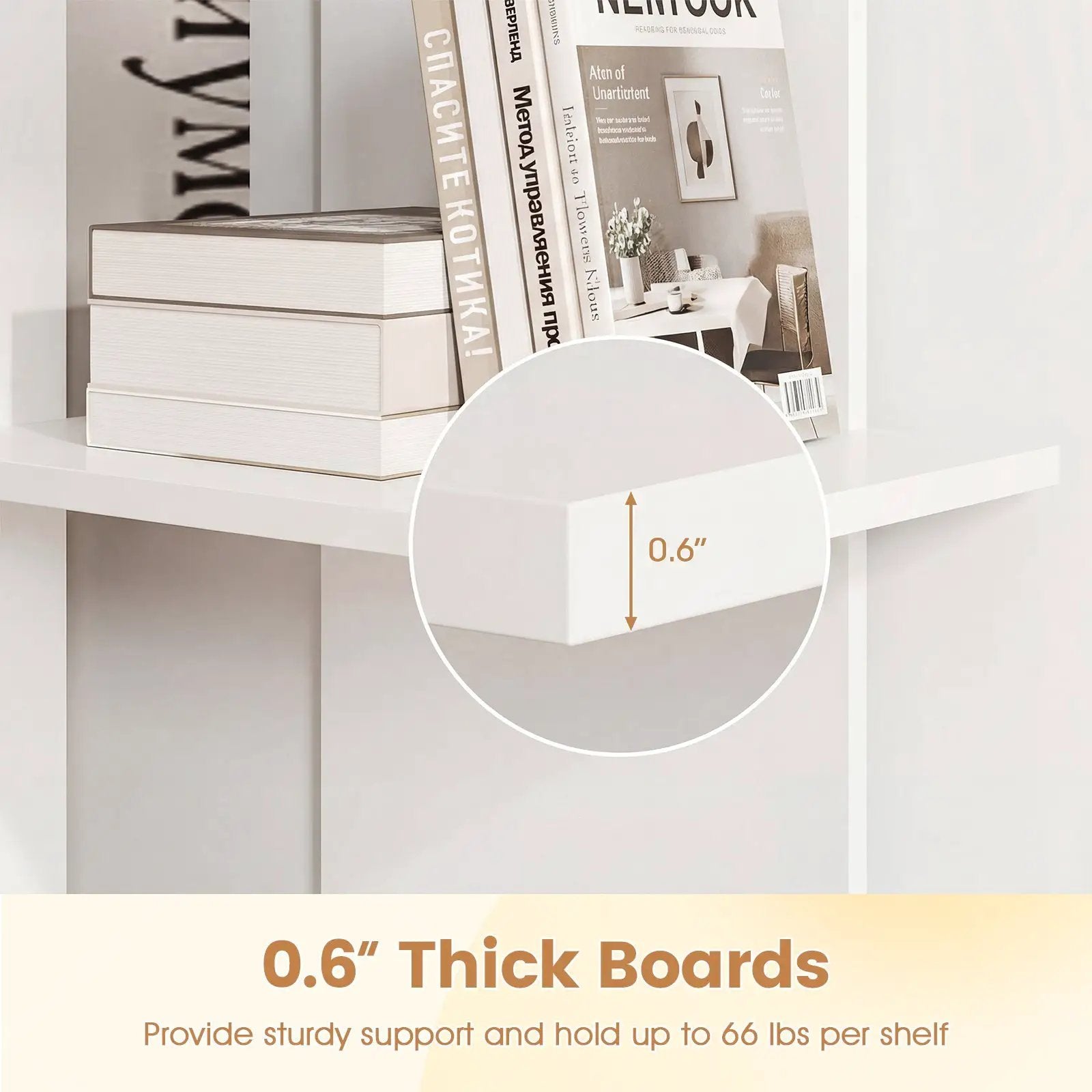 3 Tier Wooden Bookshelf with Anti-Tipping Kit by DirectDeals