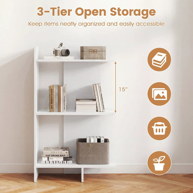 3 Tier Wooden Bookshelf with Anti-Tipping Kit by DirectDeals