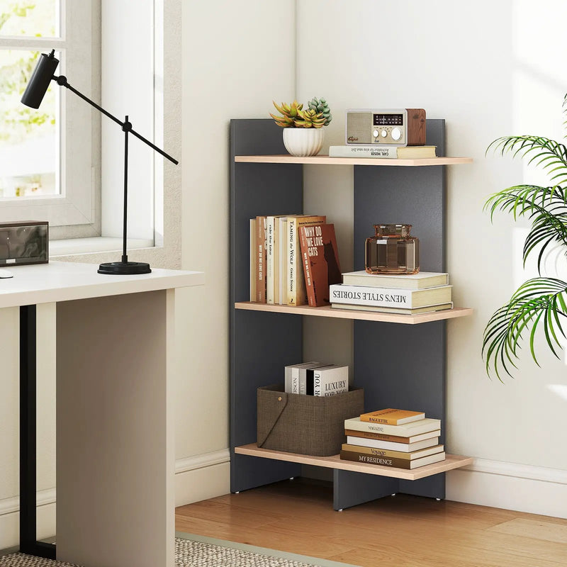 3 Tier Wooden Bookshelf with Anti-Tipping Kit by DirectDeals