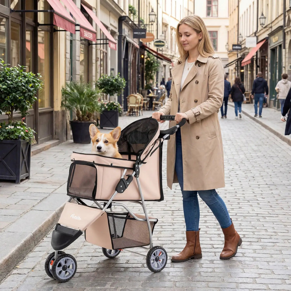 3 Wheel Pet Stroller for Small Dogs Cats up to 33 LBS, photo 4 of 16