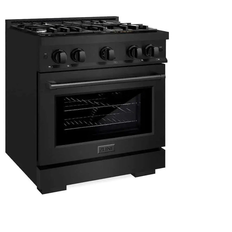 ZLINE 30" Select Gas Range Convection Gas Oven Black Stainless Steel HGRB-30 by Farmhouse Kitchen and Bath