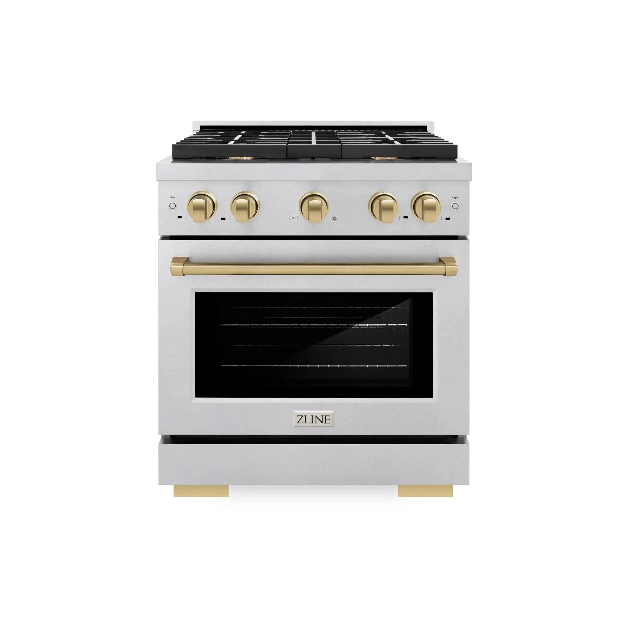 ZLINE 30"Paramount Dual Fuel Range DuraSnow® Champagne Bronze SDRSZ-30-CB by Farmhouse Kitchen and Bath