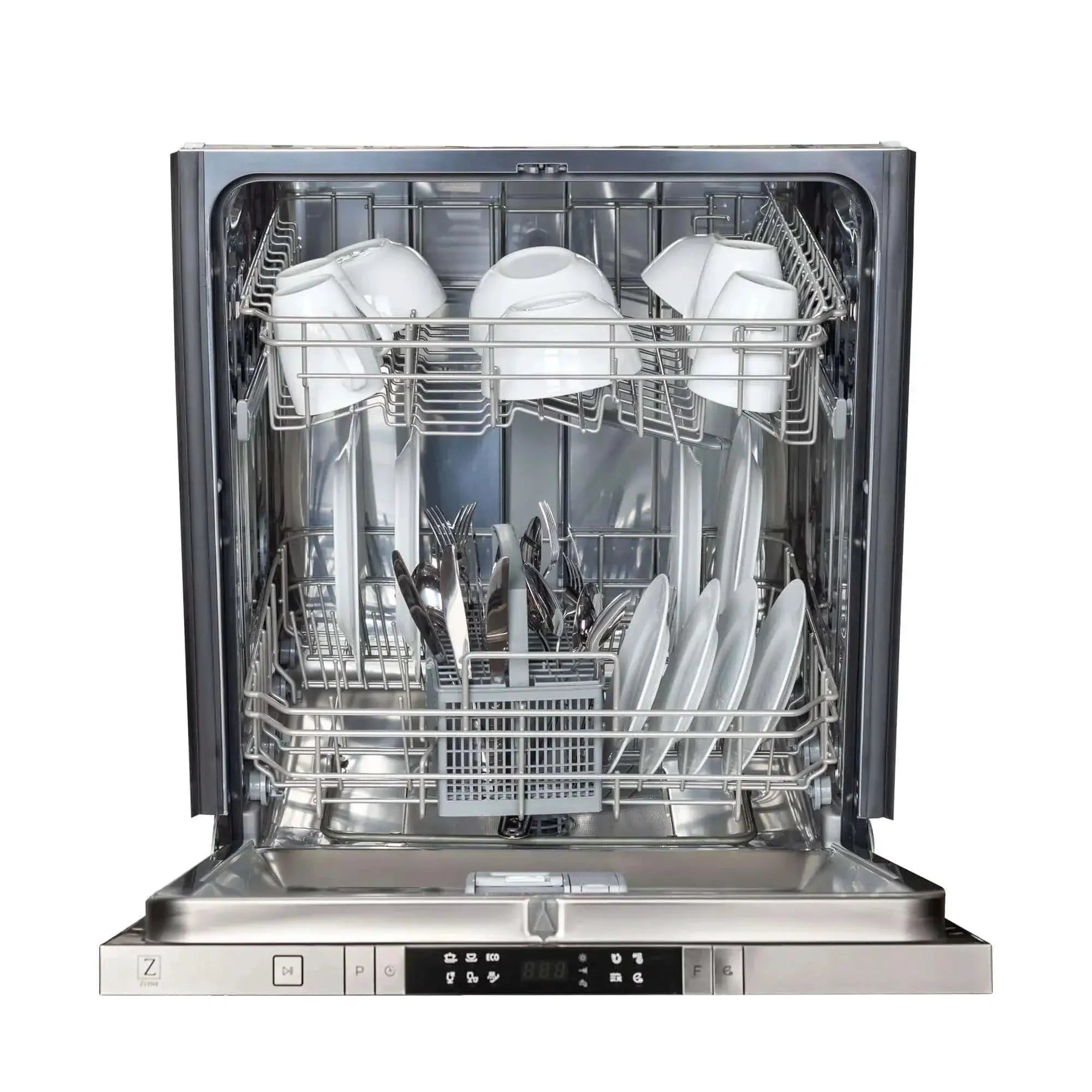ZLINE 24" Dishwasher In Black Stainless Steel, Stainless Tub, Modern Style Handle DW-BS-H-24 by Farmhouse Kitchen and Bath