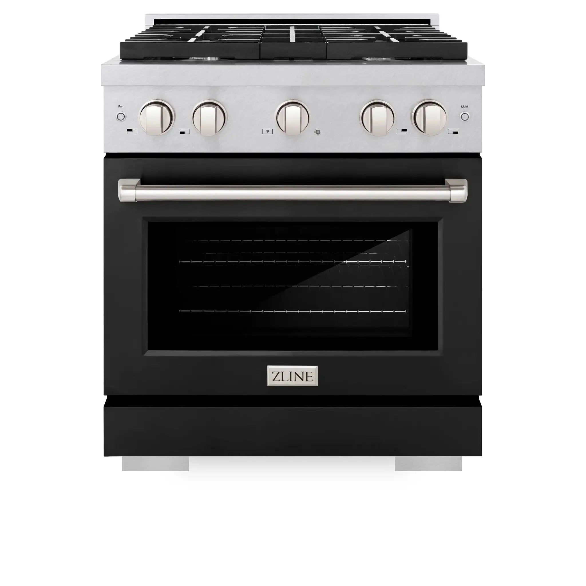 ZLINE 30"Gas Range, Convection Gas Oven, DuraSnow® Black Matte, SGRS-BLM-30 by Farmhouse Kitchen and Bath