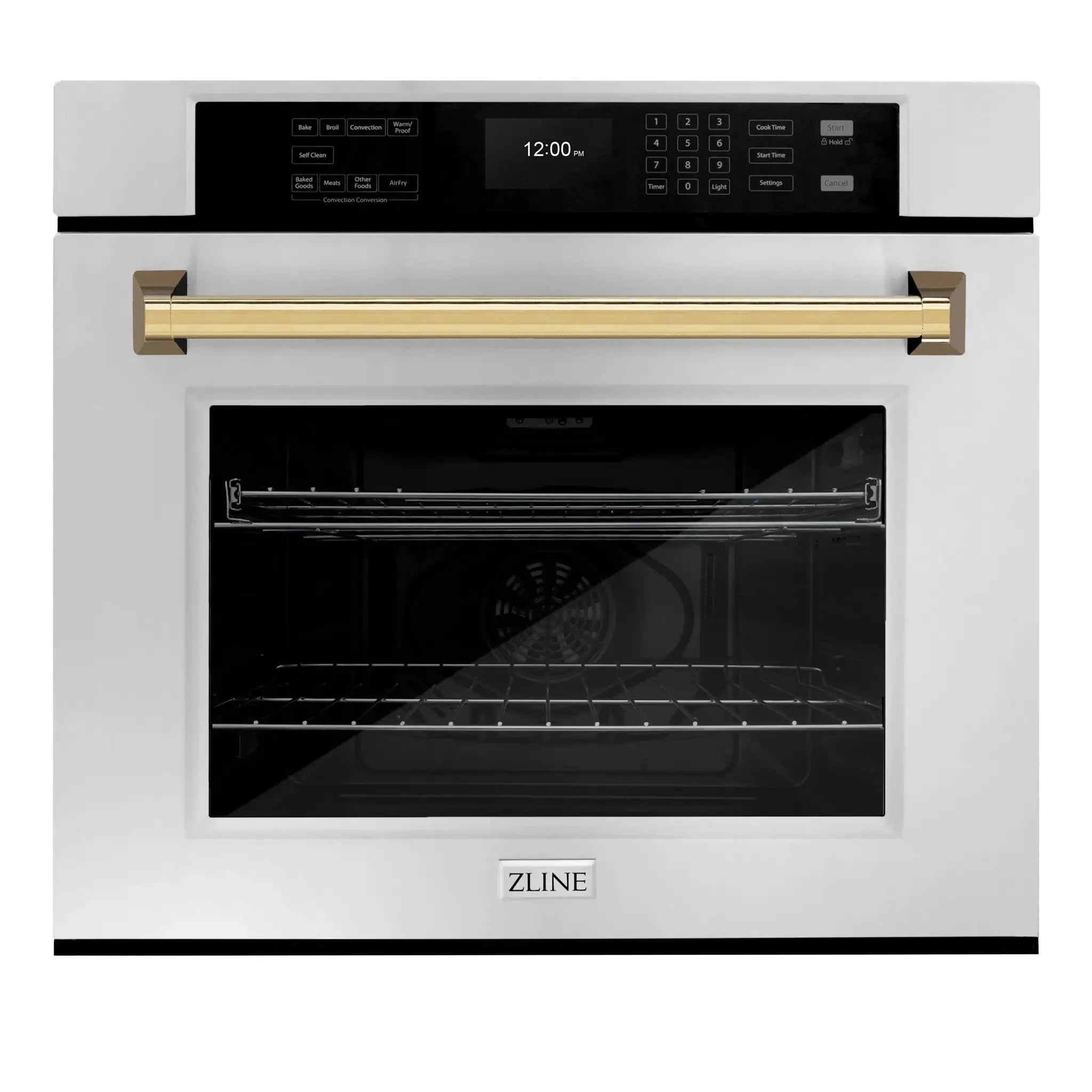 ZLINE 30" Autograph Edition Professional True Convection Single Wall Oven, Air Fry, Self Clean, Stainless Steel, Gold WASZ-30-G by Farmhouse Kitchen and Bath