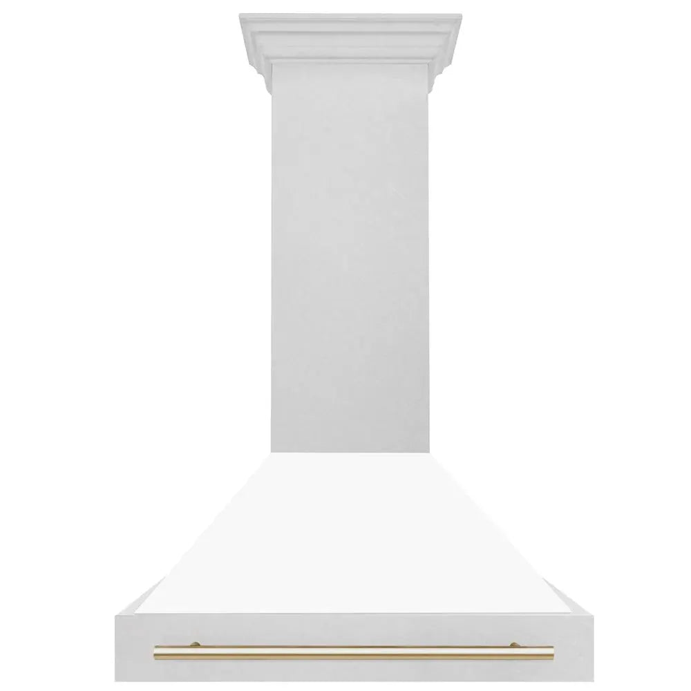 ZLINE 36" Autograph DuraSnow White Range Hood 8654SNZ-WM36-G by Farmhouse Kitchen and Bath