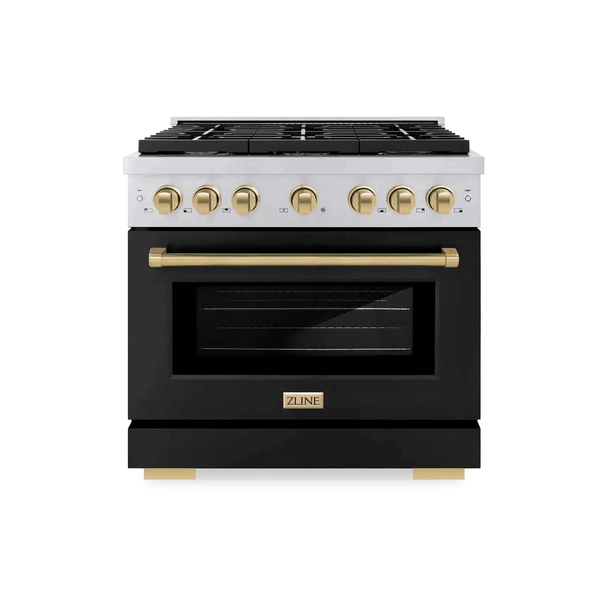 ZLINE 36"Paramount Dual Fuel Range Stainless Steel Black Matte Champagne Bronze SDRZ-BLM-36-CB by Farmhouse Kitchen and Bath