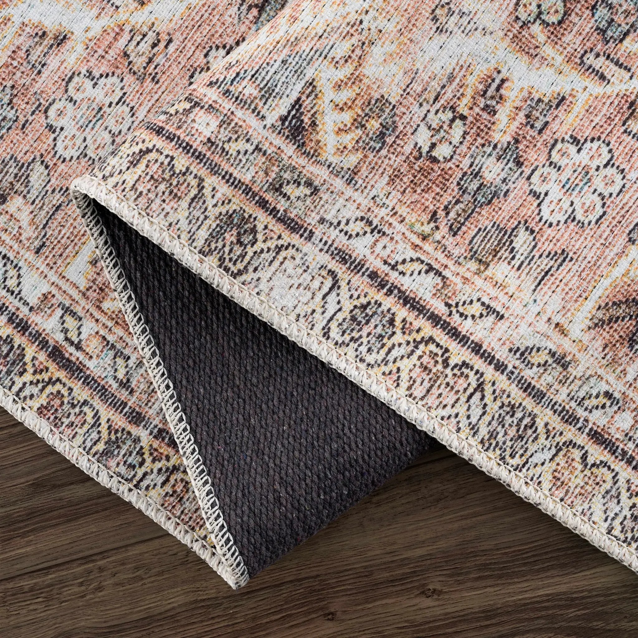 Urpi Rose & Brown Washable Area Rug by Hauteloom