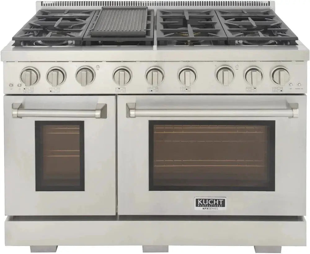 Kucht 48" Freestanding Professional Gas Range Liquid Propane KFX4800X/LP-S by Farmhouse Kitchen and Bath