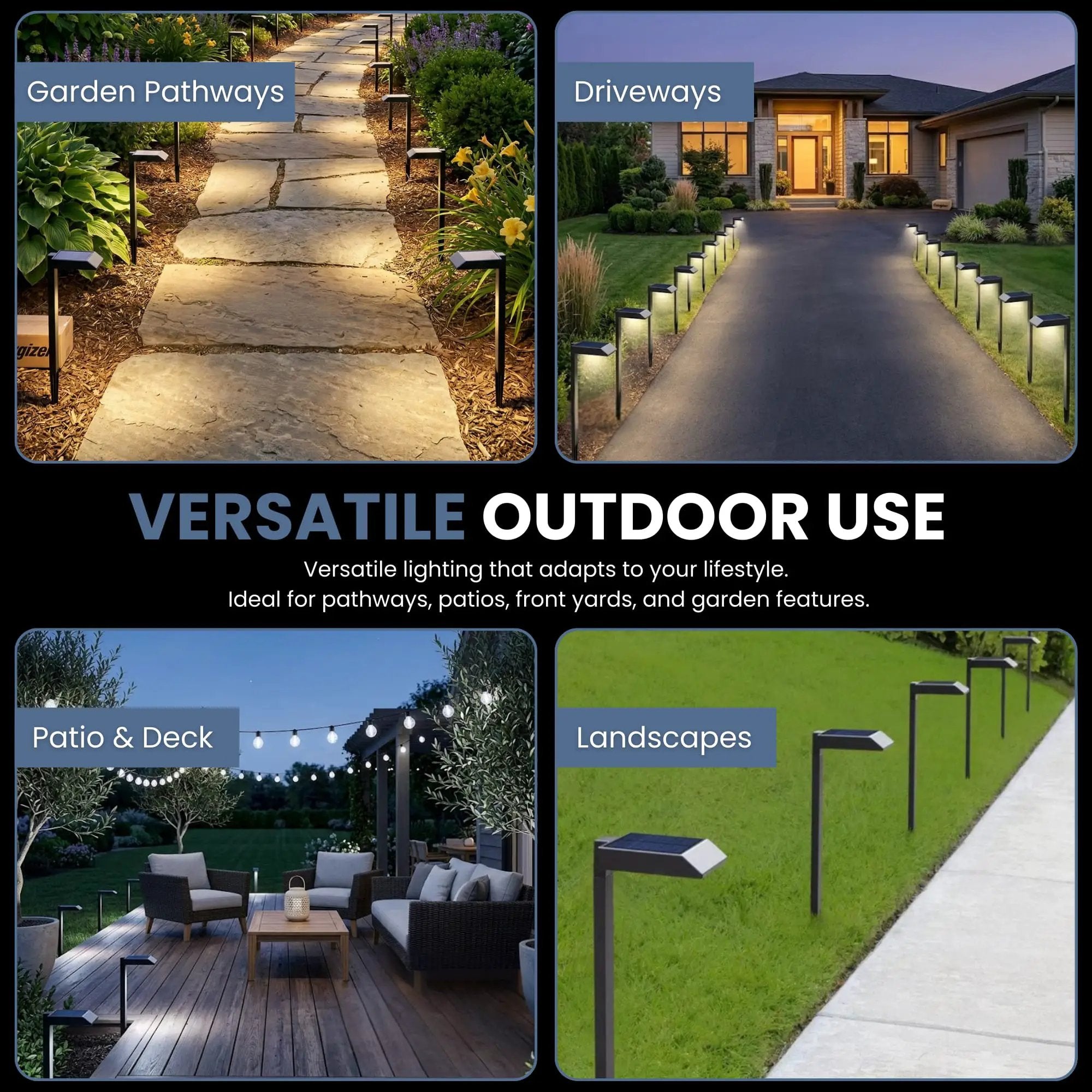 SmartYard Solar LED Pathway Lights 30 Lumen Modern Down Light , 6-Pack by Outdoor Solar Outlet