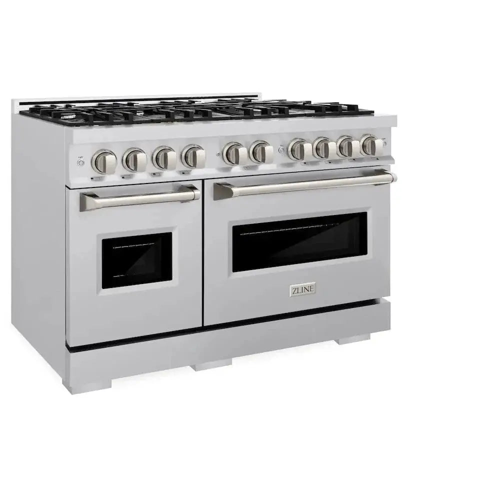 ZLINE 48" Dual Fuel Range, Gas Cooktop, Electric Convection Oven Stainless Steel, CDR48 by Farmhouse Kitchen and Bath