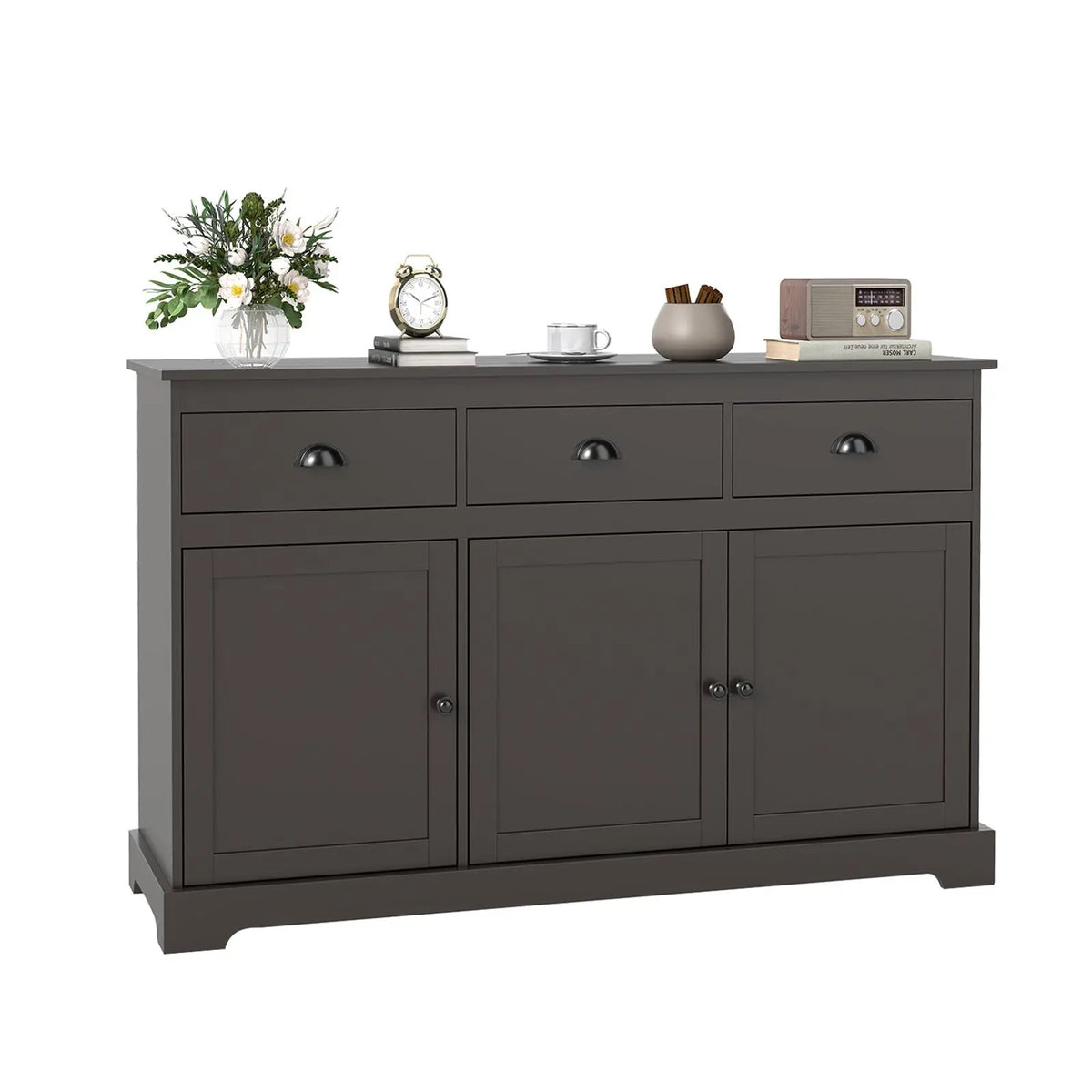3 Drawers Sideboard Buffet Storage with Adjustable Shelves, photo 3 of 10