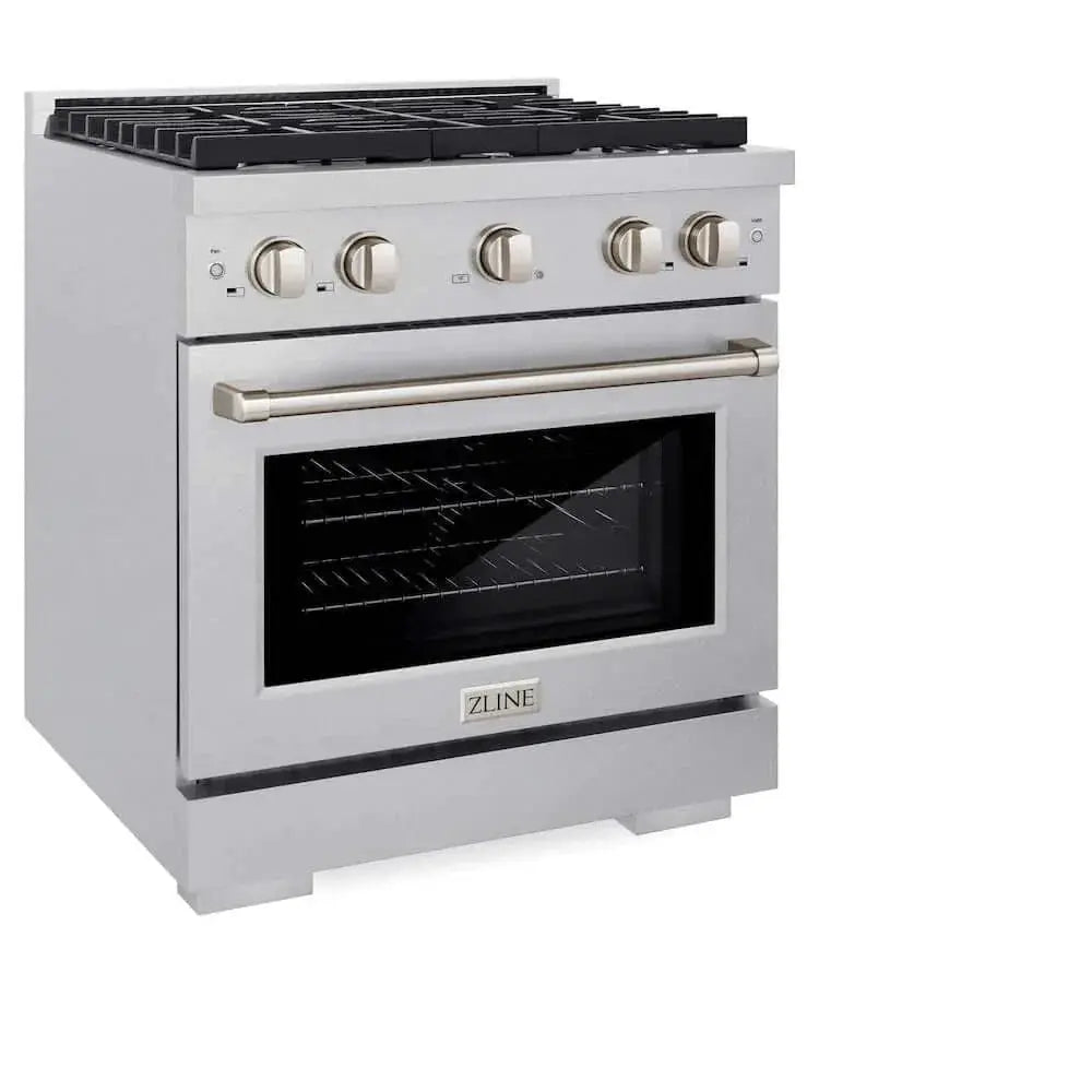 ZLINE 30"Gas Range, Convection Gas Oven , DuraSnow® Stainless Steel, SGRS-30 by Farmhouse Kitchen and Bath