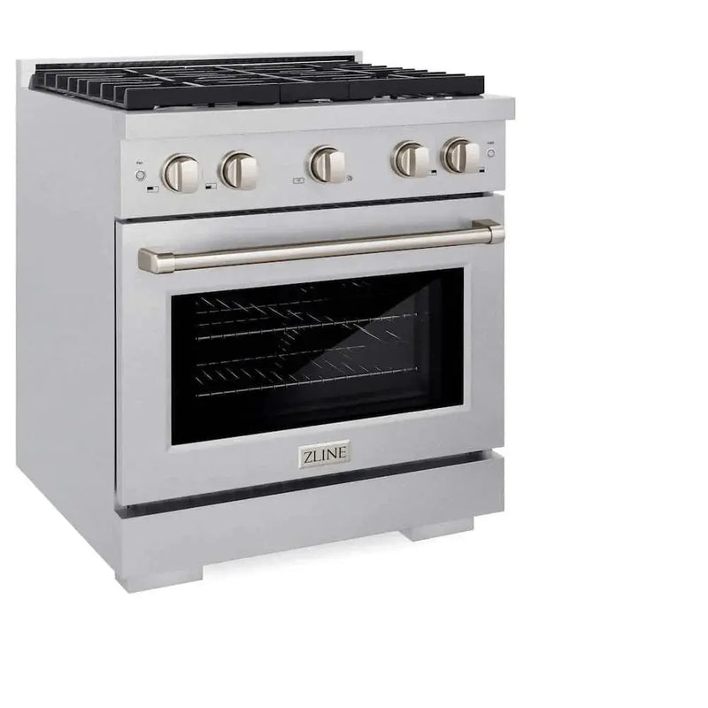 ZLINE 30"Gas Range, Convection Gas Oven , DuraSnow® Stainless Steel, SGRS-30 by Farmhouse Kitchen and Bath