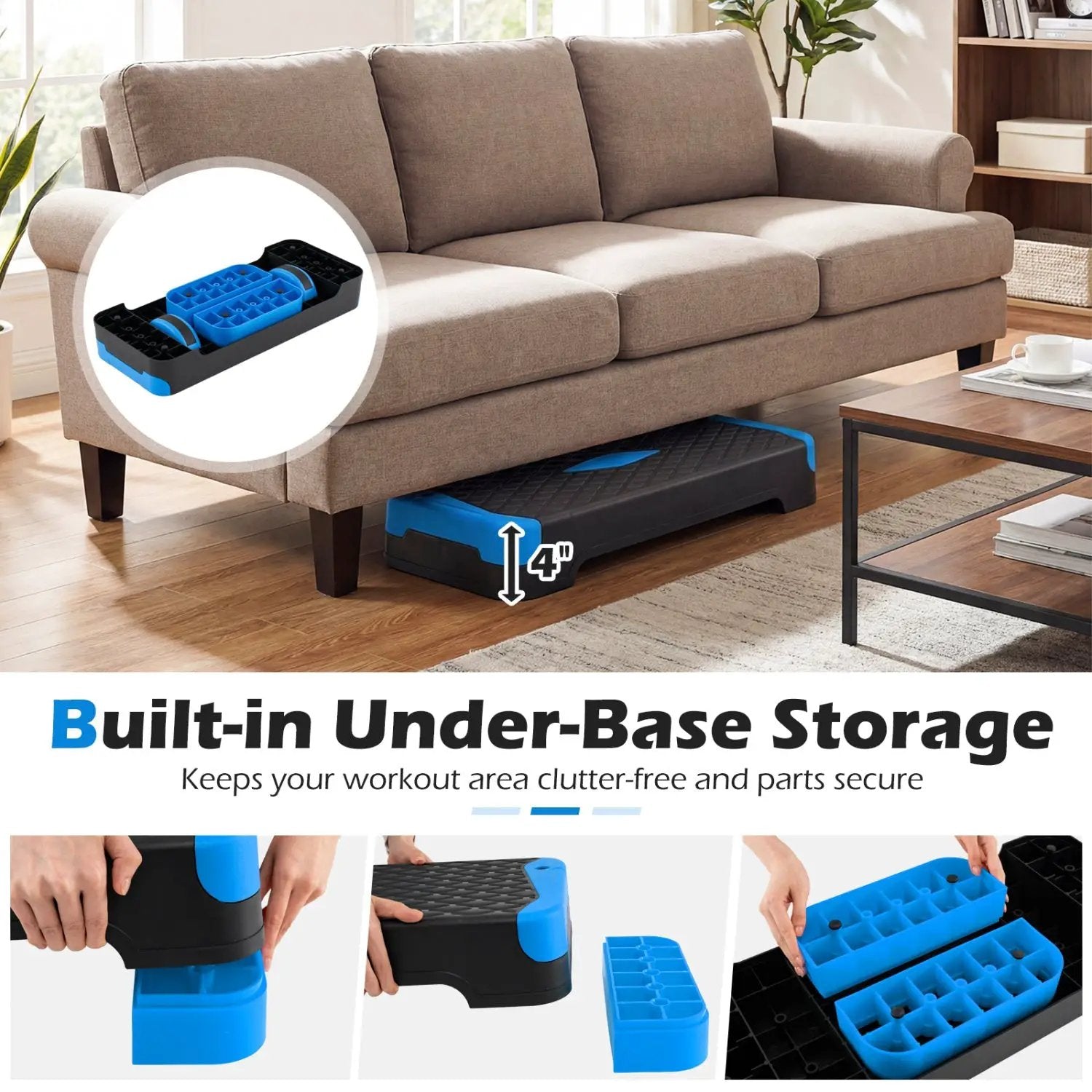 3-in-1 Aerobic Step Platform with Risers and Balance Trainers by DirectDeals
