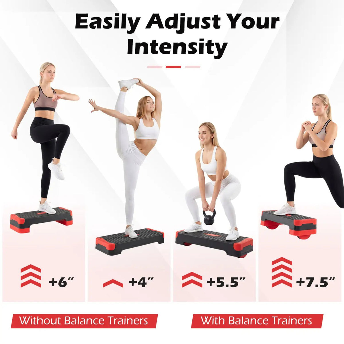 3-in-1 Aerobic Step Platform with Risers and Balance Trainers, photo 5 of 24
