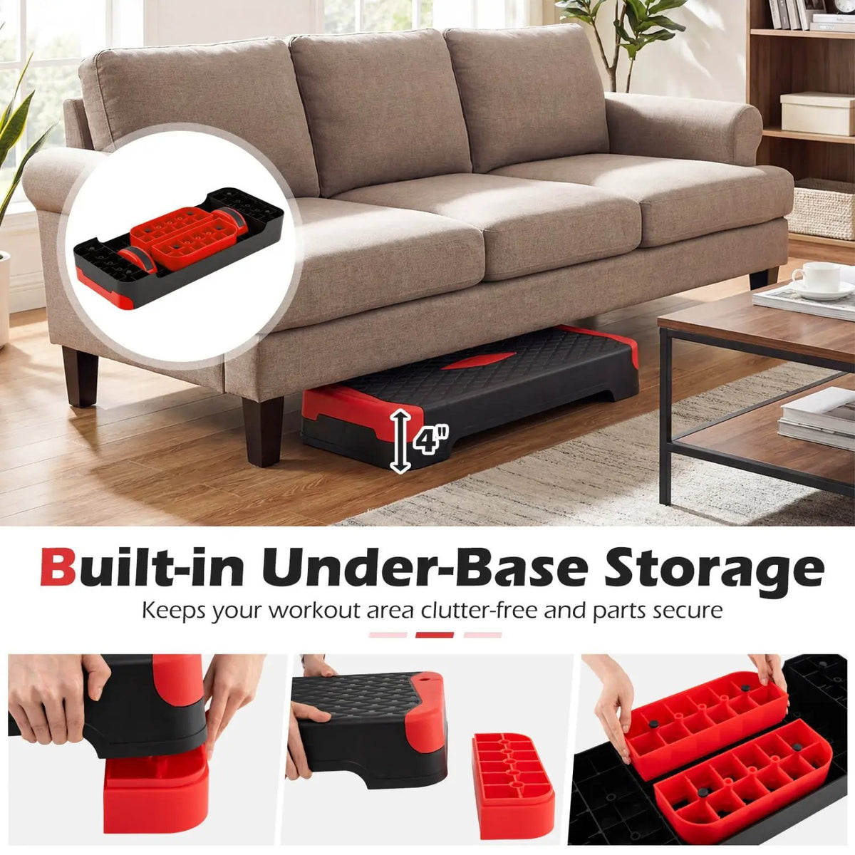 3-in-1 Aerobic Step Platform with Risers and Balance Trainers, photo 8 of 24