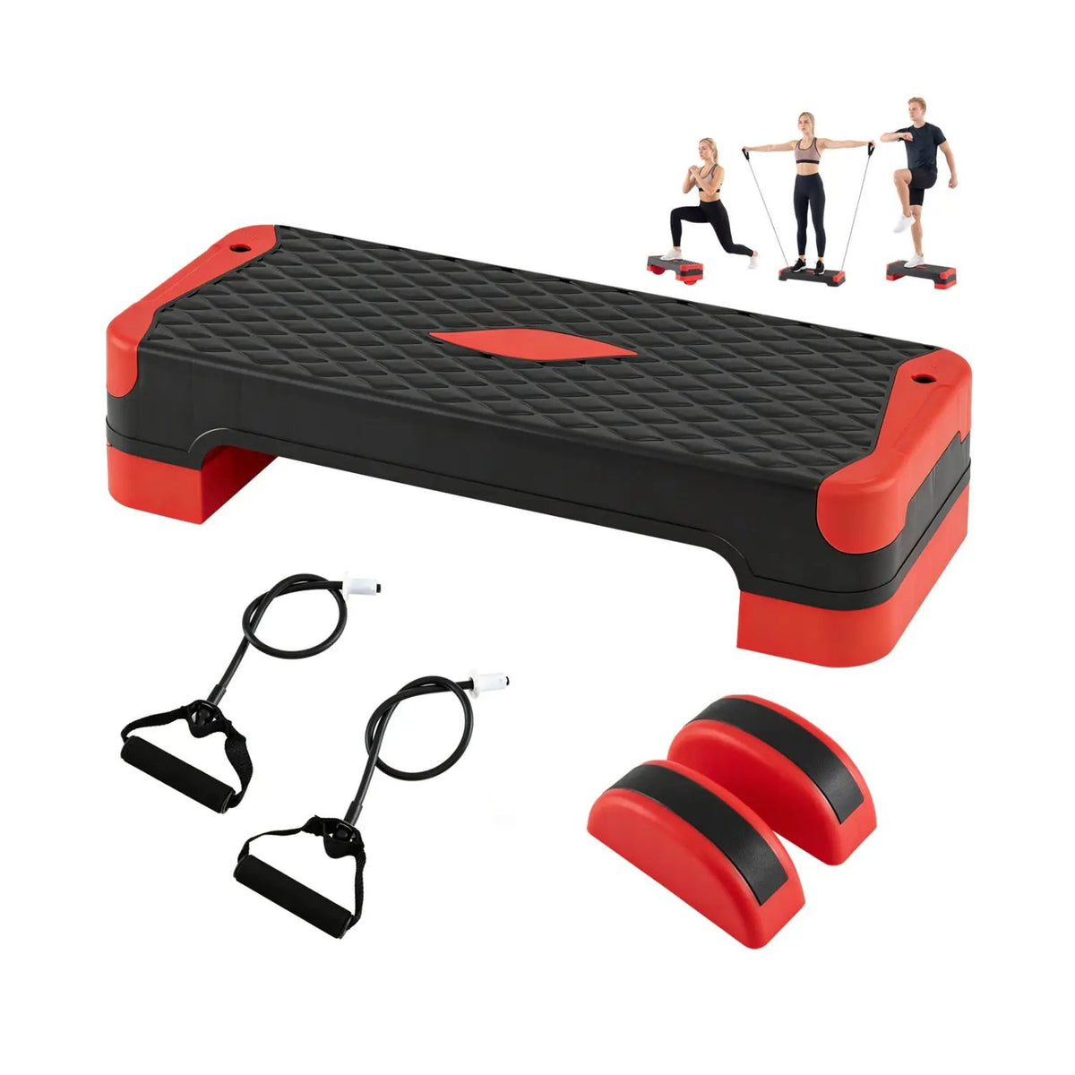 3-in-1 Aerobic Step Platform with Risers and Balance Trainers, photo 2 of 24