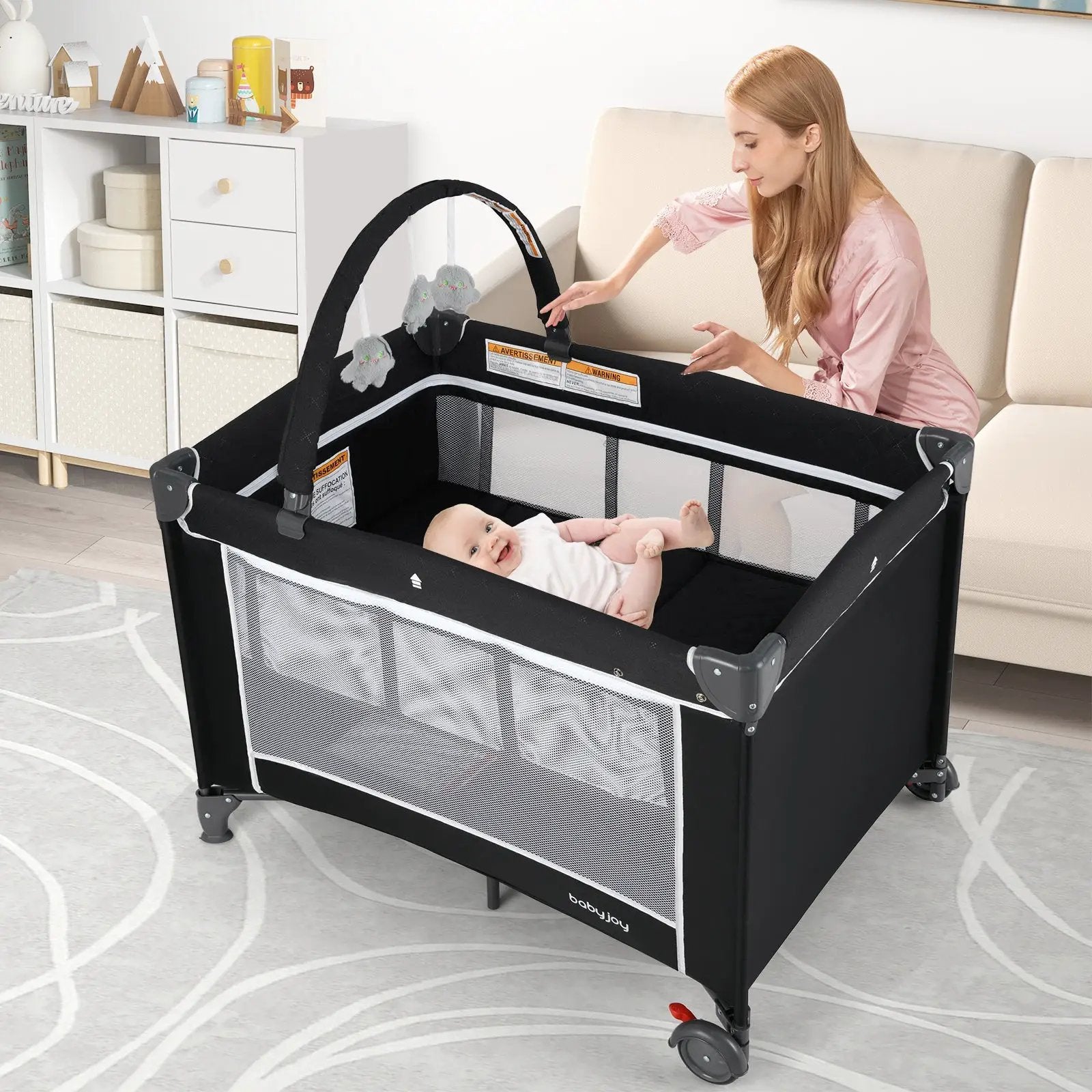 3-in-1 Portable Baby Crib and Playpen with Changing Table by DirectDeals