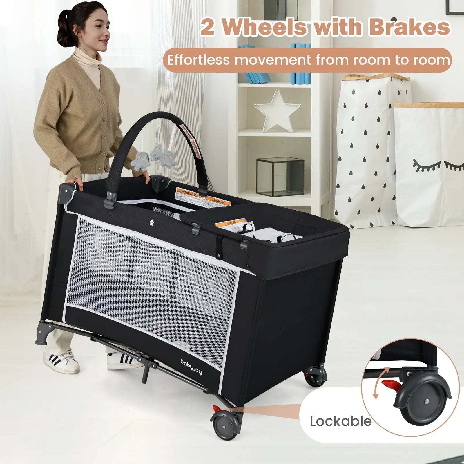 3-in-1 Portable Baby Crib and Playpen with Changing Table by DirectDeals