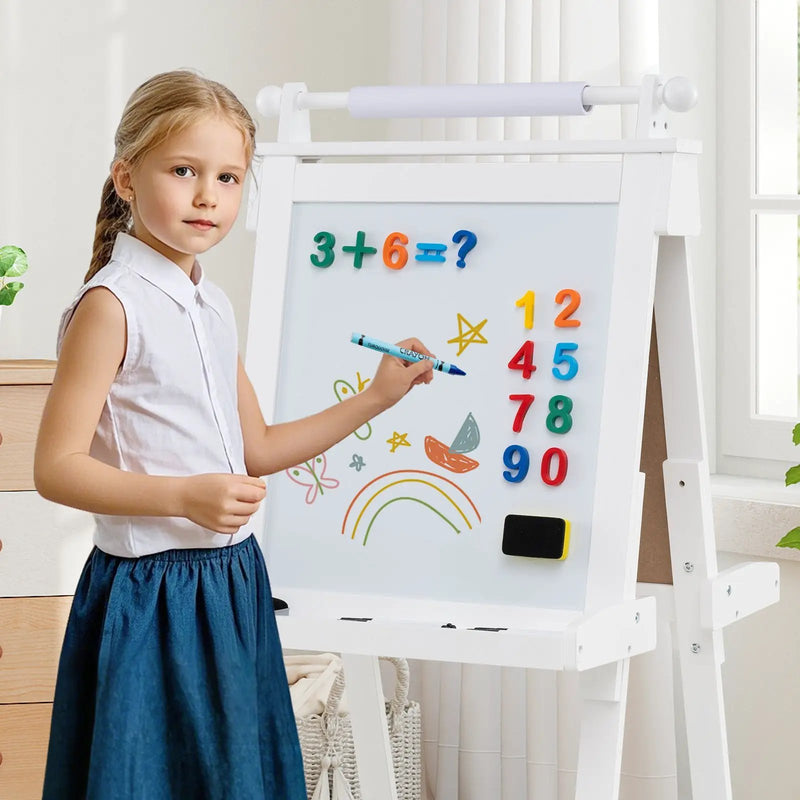3-in-1 Double-sided Art Easel with Chalkboard and Magnetic Whiteboard by DirectDeals