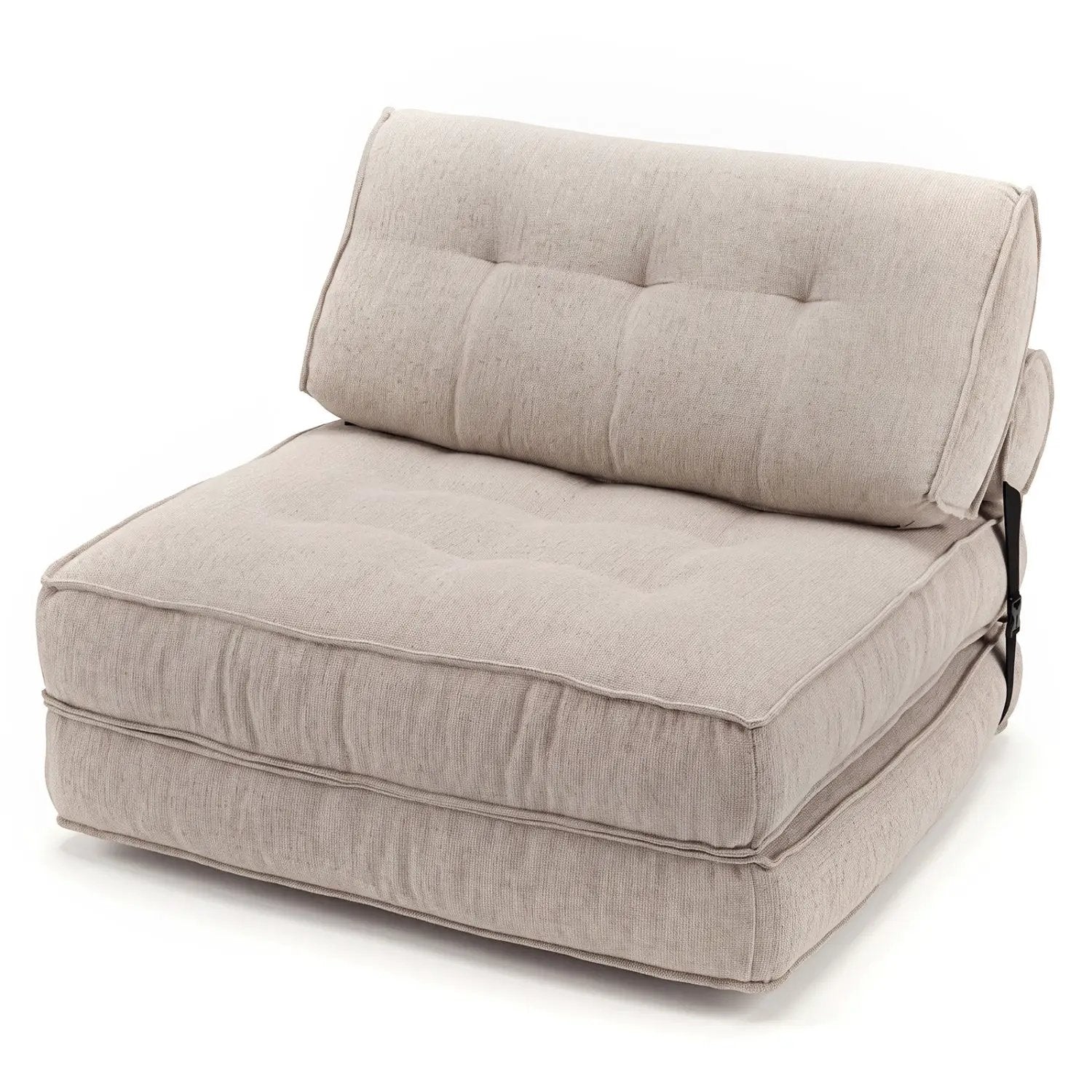 3-in-1 Convertible Folding Sofa Bed with Bolster - Beige by DirectDeals