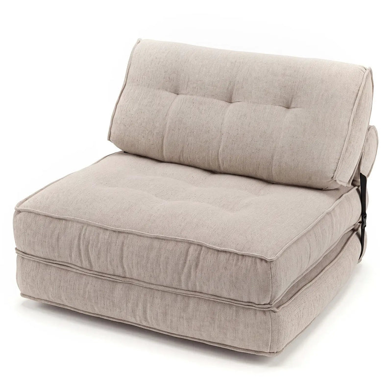 3-in-1 Convertible Folding Sofa Bed with Bolster - Beige by DirectDeals