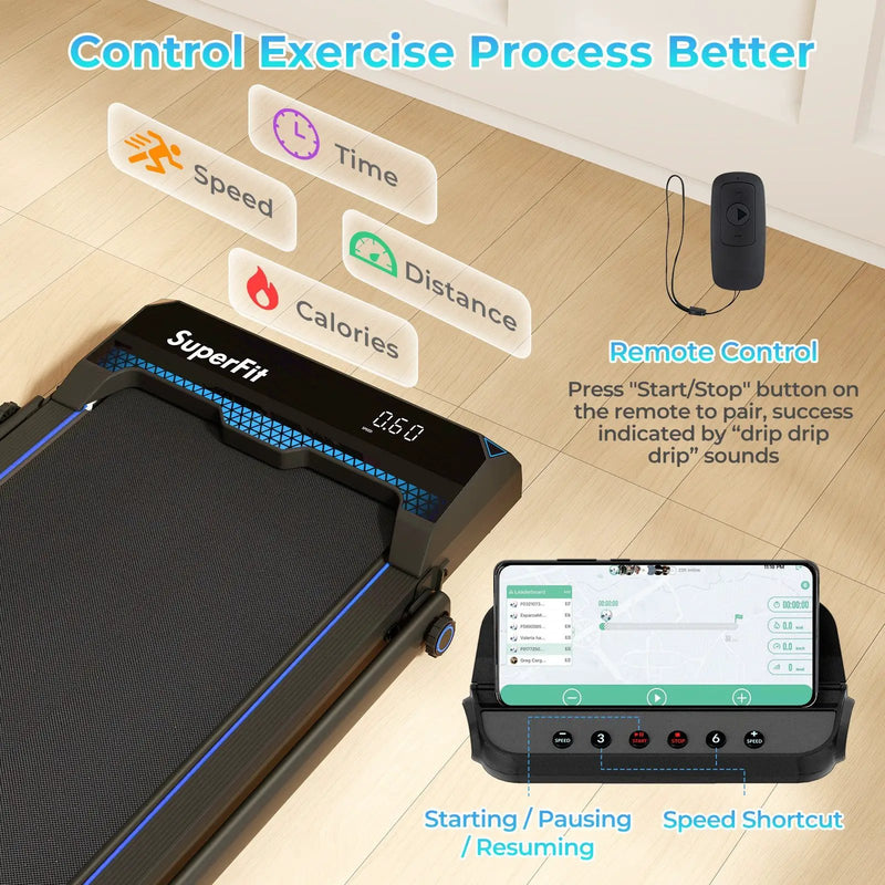 3 in 1 Folding Treadmill with Remote Control and LED Display by DirectDeals