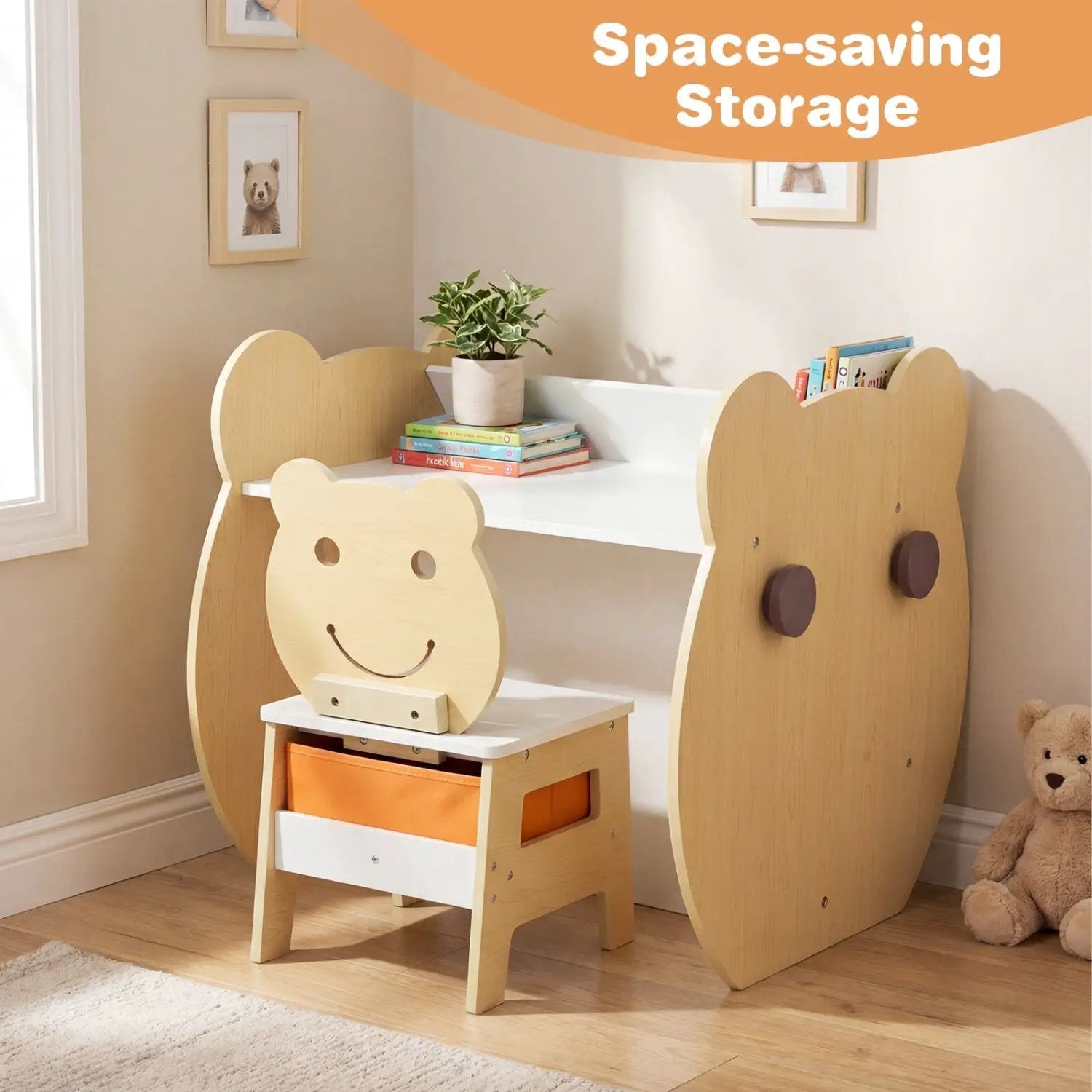 3-in-1 Kids Art Table and Chair with Storage and Reversible Whiteboard Chalkboard for Ages 3-10 Years Old-White by DirectDeals