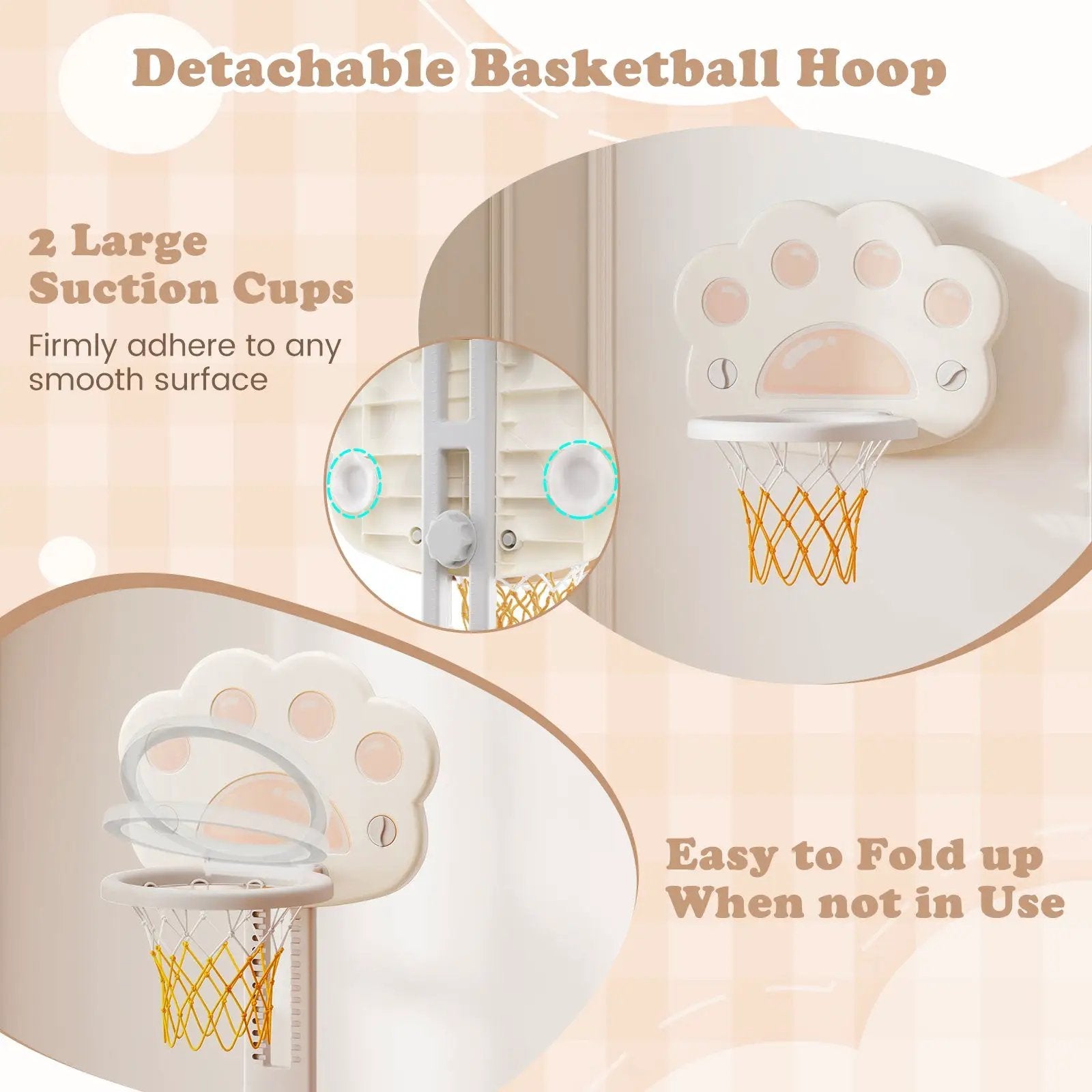3 in 1 Kids Basketball Hoop with Basketball and Foldable Rim by DirectDeals